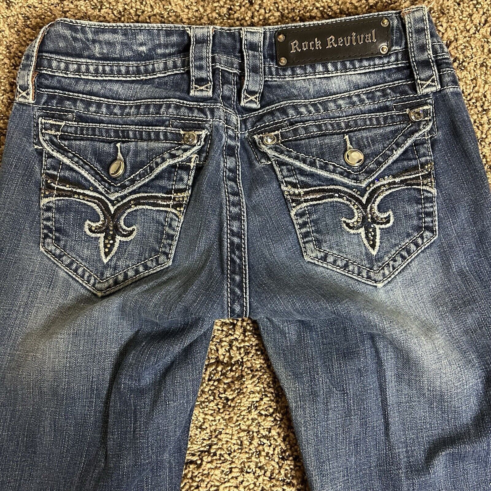 Rock Revival Rock Revival Women Evelyn Bt Cut Jeans Bling Women Size 27 Size 27" / US 4 / IT 40 - 13 Thumbnail