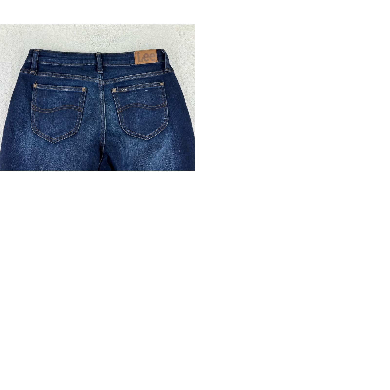 Lee Lee Blue Denim Jeans Regular Womens 26x28 4 Straight Leg Dark Wash Cotton 5-Pocket Designer American Size 27" / US 4 / IT 40 - 10 Thumbnail