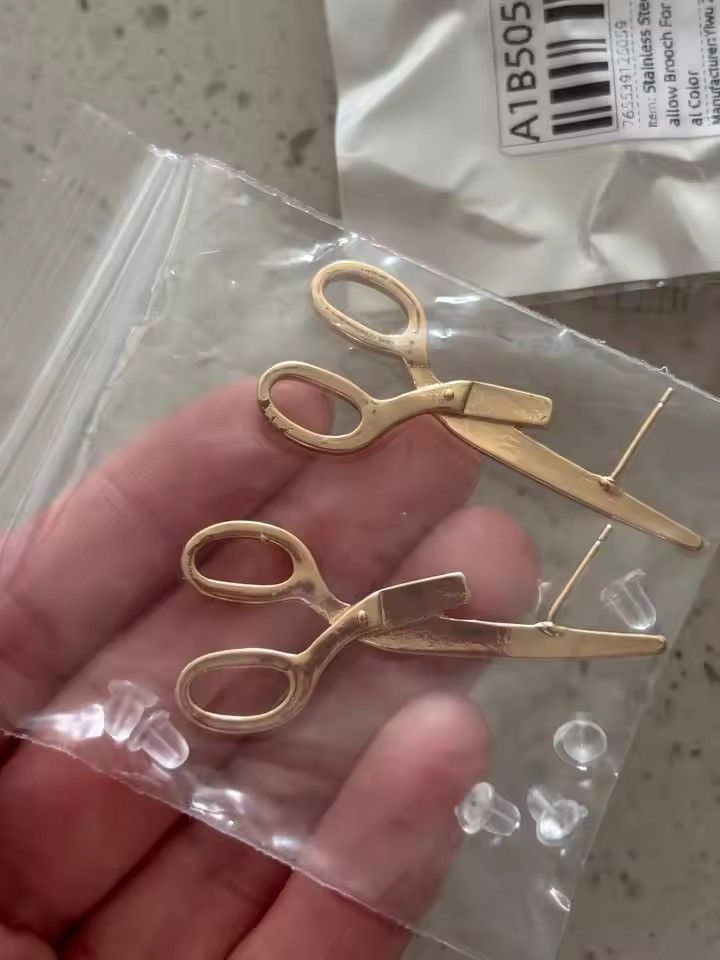 Jewelry Punk Aesthetic "Broken" Scissors Earrings Size ONE SIZE - 7 Thumbnail