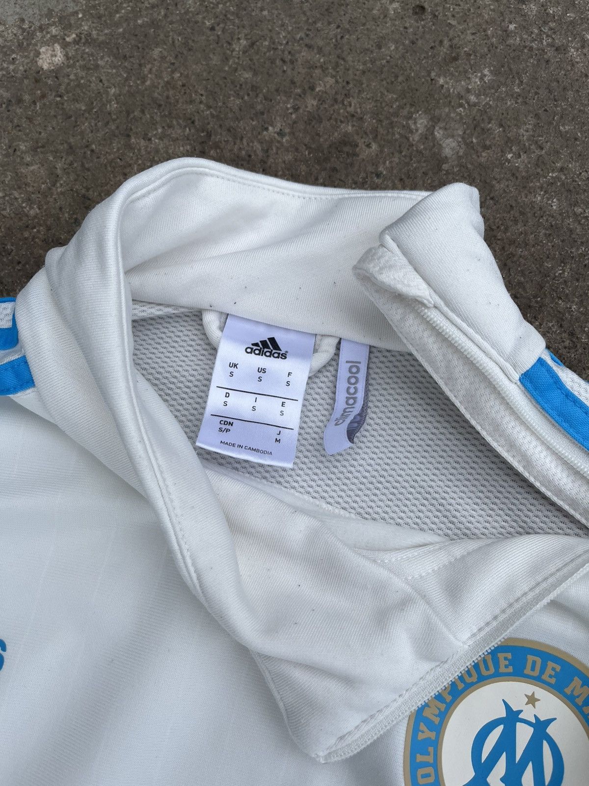 Adidas 💧ADIDAS OLYMPIQUE MARSEILLE SOCCER TRAINING JACKET JERSEY Size US S / EU 44-46 / 1 - 5 Thumbnail