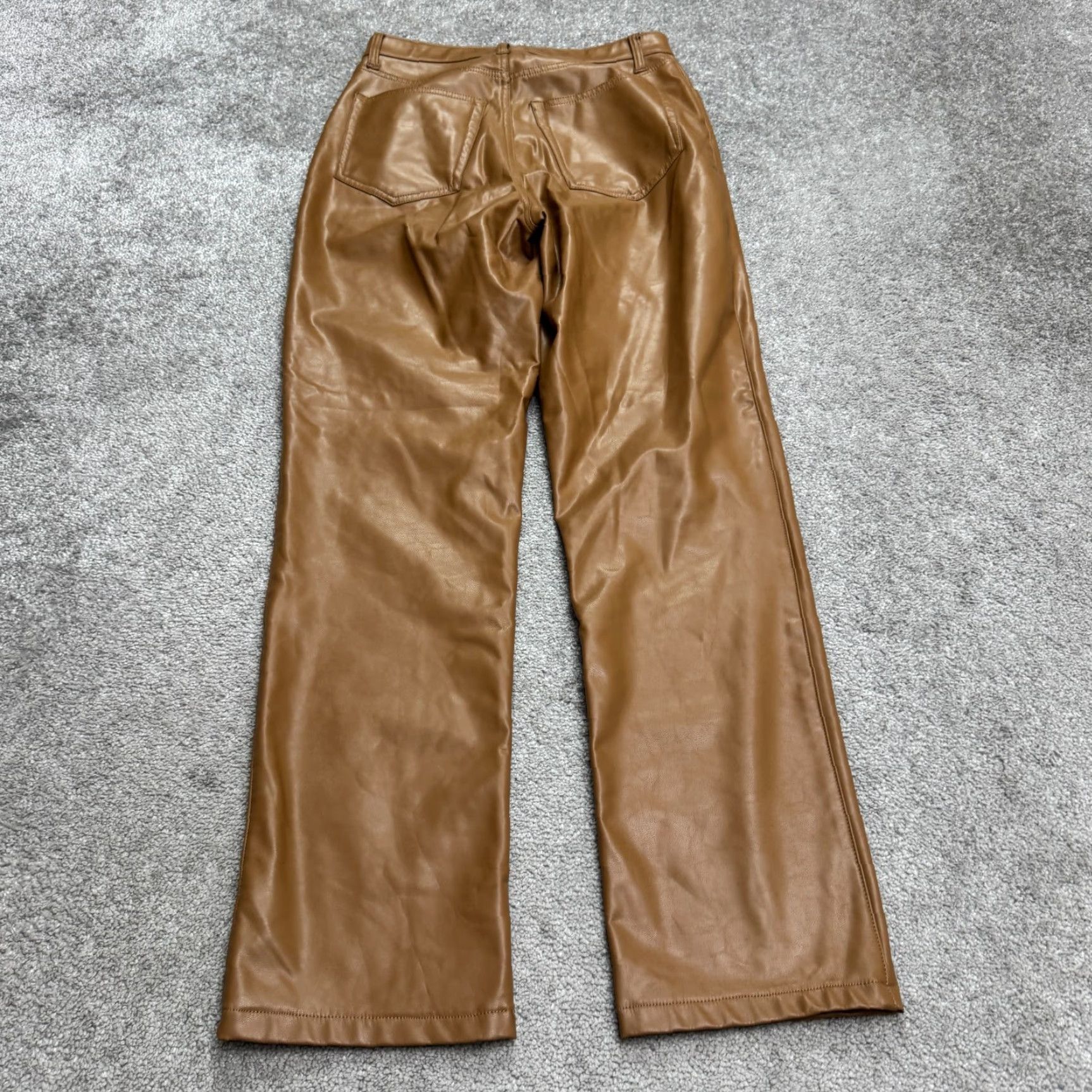 Abercrombie & Fitch Abercrombie & Fitch Pants 90s Straight High Rise Leather 28 Brown Women Size 28" / US 6 / IT 42 - 2 Thumbnail