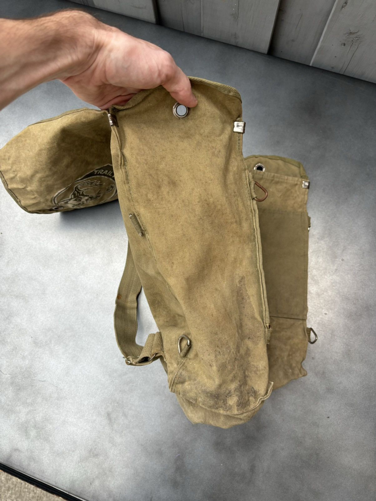 Vintage True Vintage Canvas Bag Trail Pack Boy Scout Army Backpack Size ONE SIZE - 6 Thumbnail