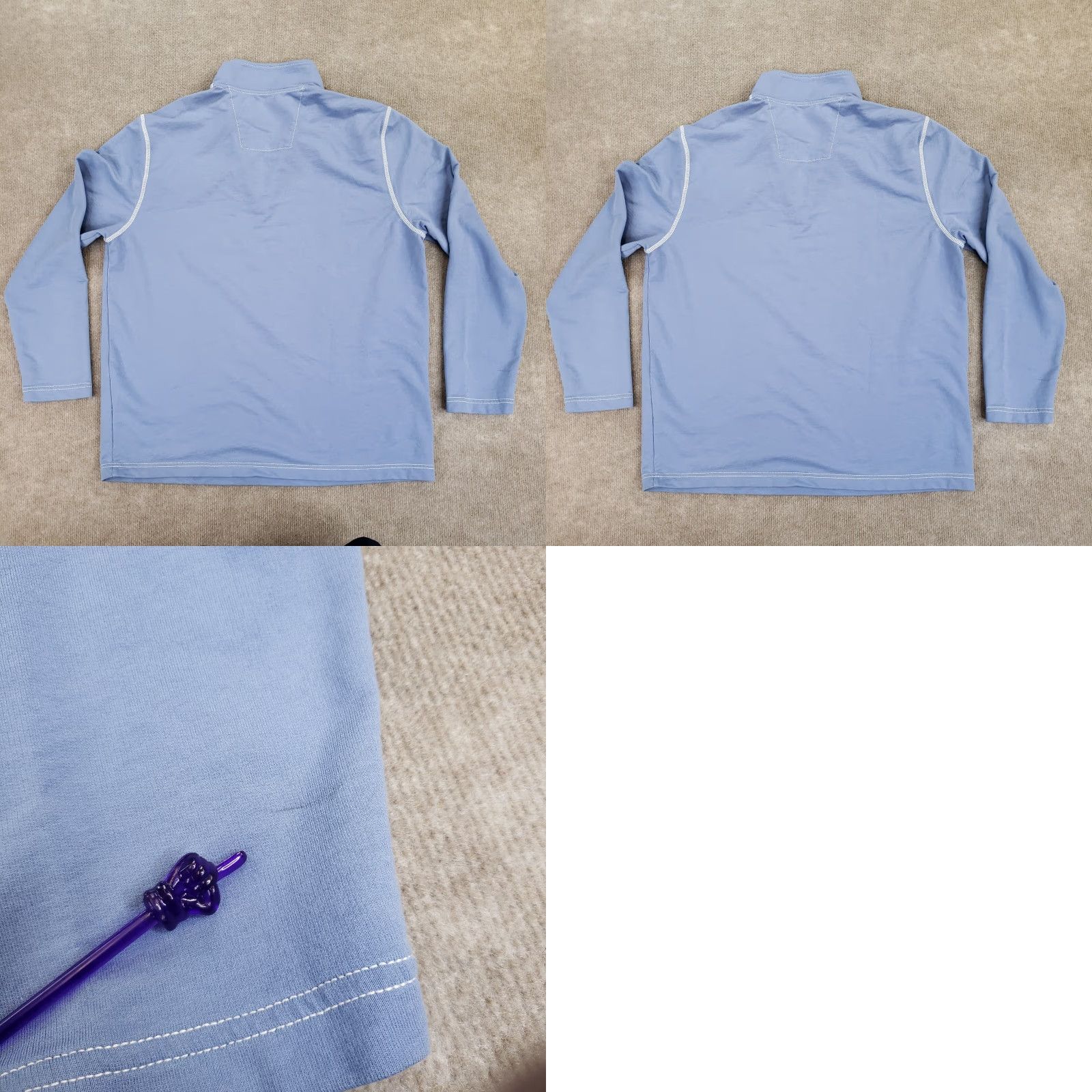 Nautica Nautica Mens Long Sleeve 1/4 Zip Mock Neck Shirt Large Blue Size US L / EU 52-54 / 3 - 8 Thumbnail