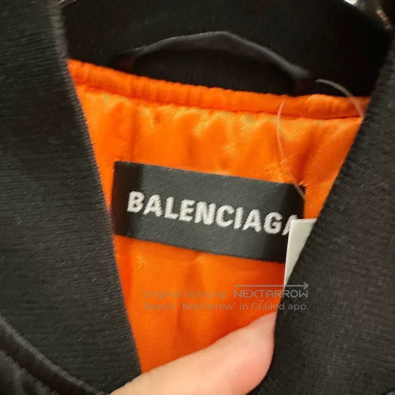Balenciaga Balenciaga Black and Orange Bomber Embroidered Pilot Jacke Size US L / EU 52-54 / 3 - 4 Thumbnail