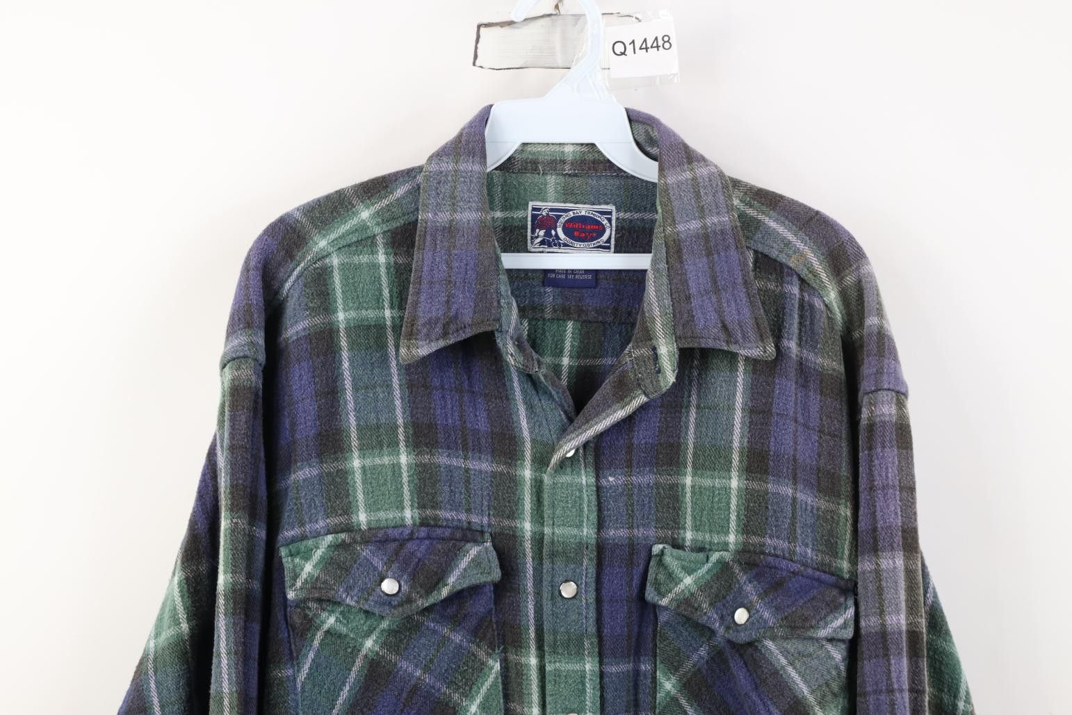 Vintage Vintage 90s Streetwear Heavyweight Snap Button Flannel Shirt Size US XL / EU 56 / 4 - 2 Thumbnail