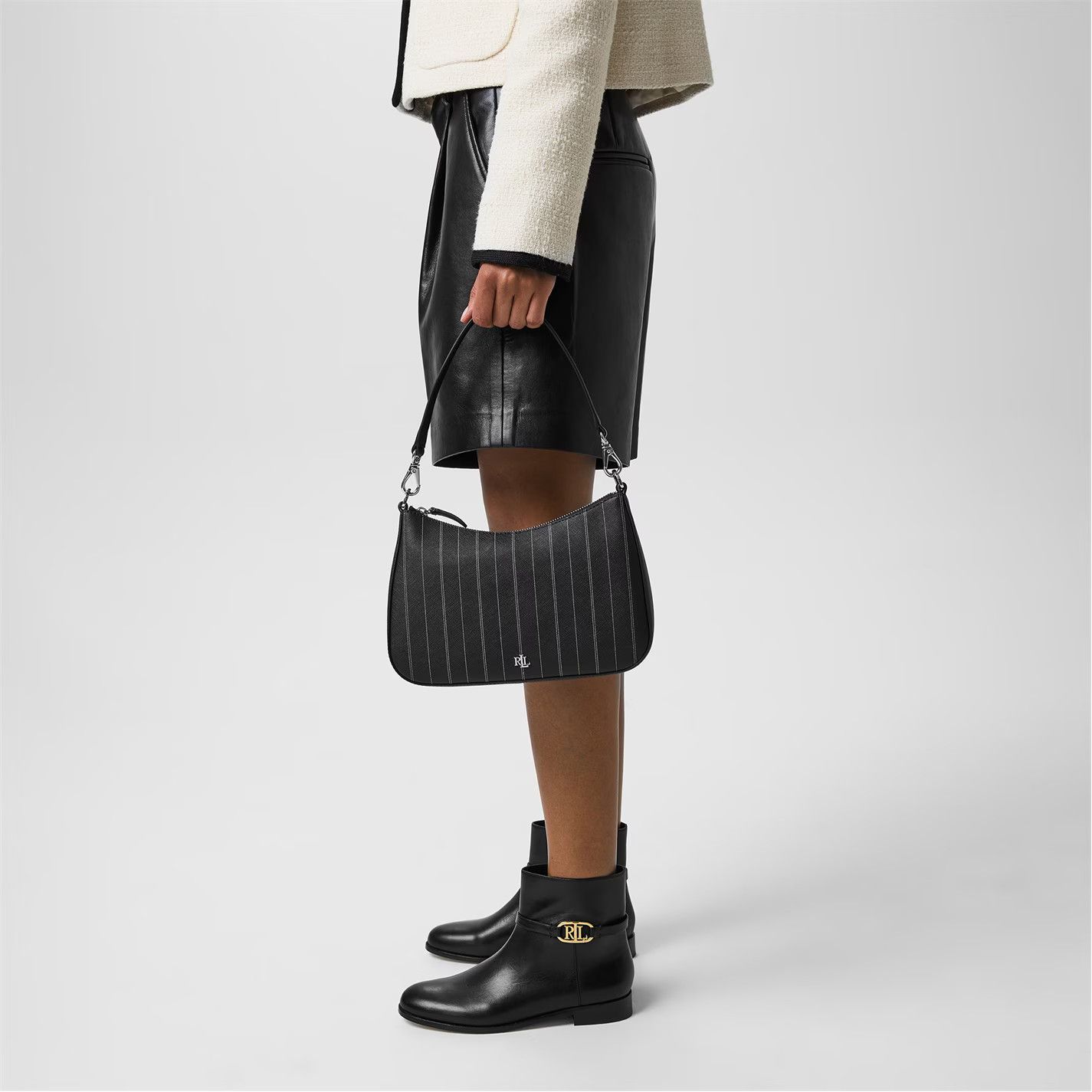 Lauren Ralph Lauren o1g2r1mq0825 Size: OS / Danni Leather Shoulder Bag Black Size ONE SIZE - 2 Thumbnail
