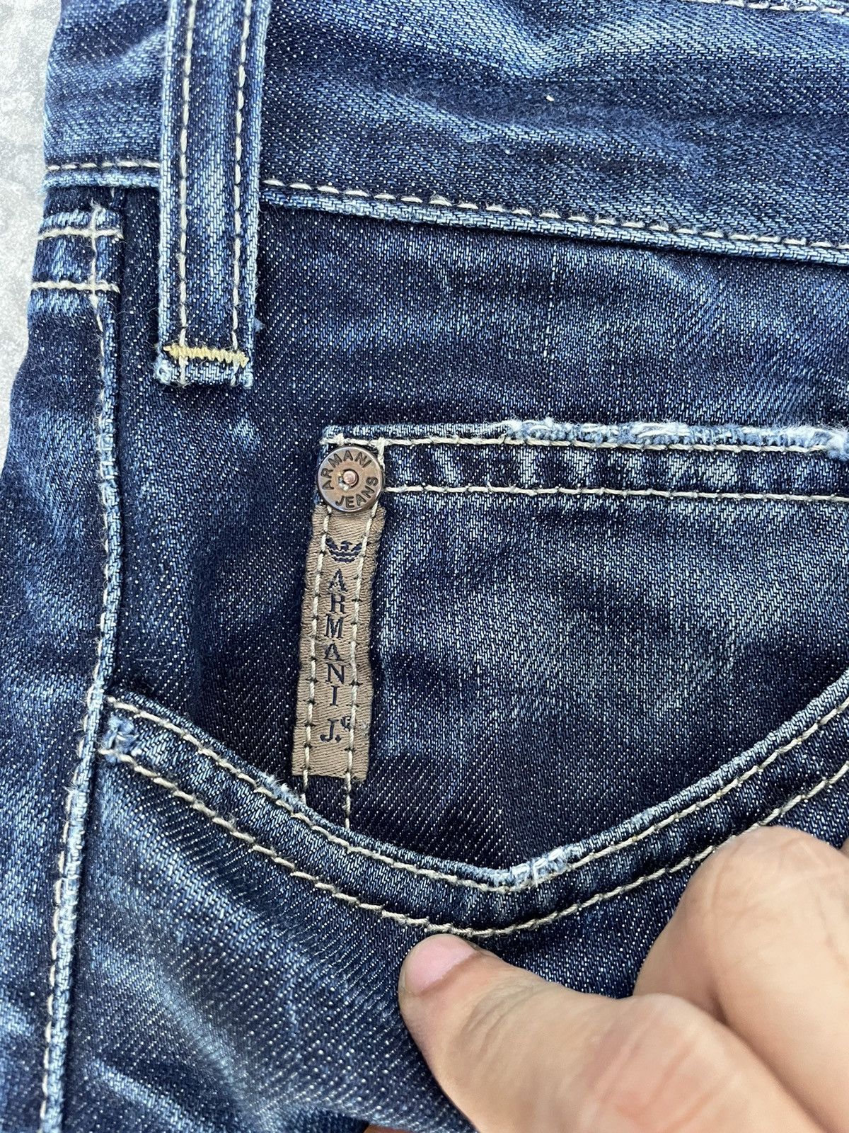 Armani Armani Jeans Indigo 007 Series Distressed Denim Size US 30 / EU 46 - 4 Thumbnail