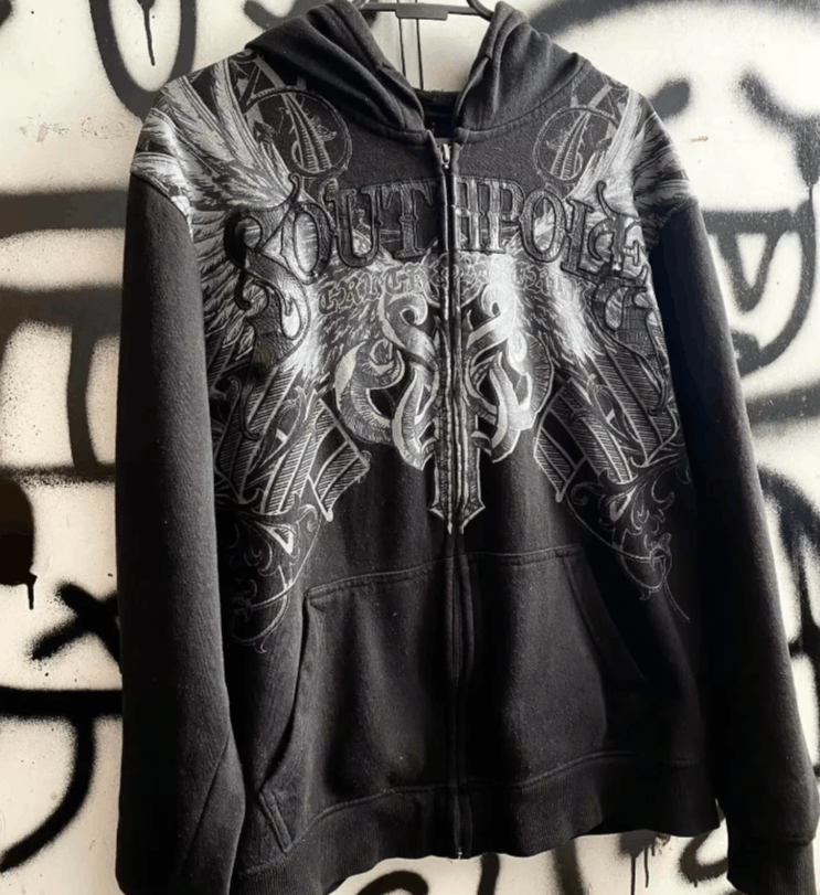 Japanese Brand American Retro Pattern Printed Zipper Hoodie Size US L / EU 52-54 / 3 - 2 Thumbnail
