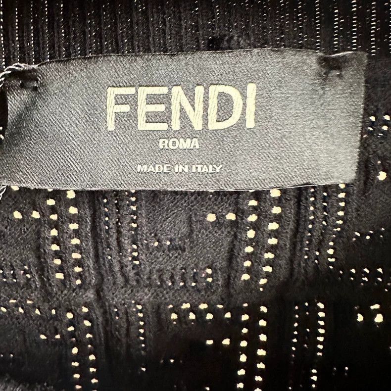 Fendi Fendi Black Knit Sweater with FF Pattern Size US M / EU 48-50 / 2 - 3 Thumbnail