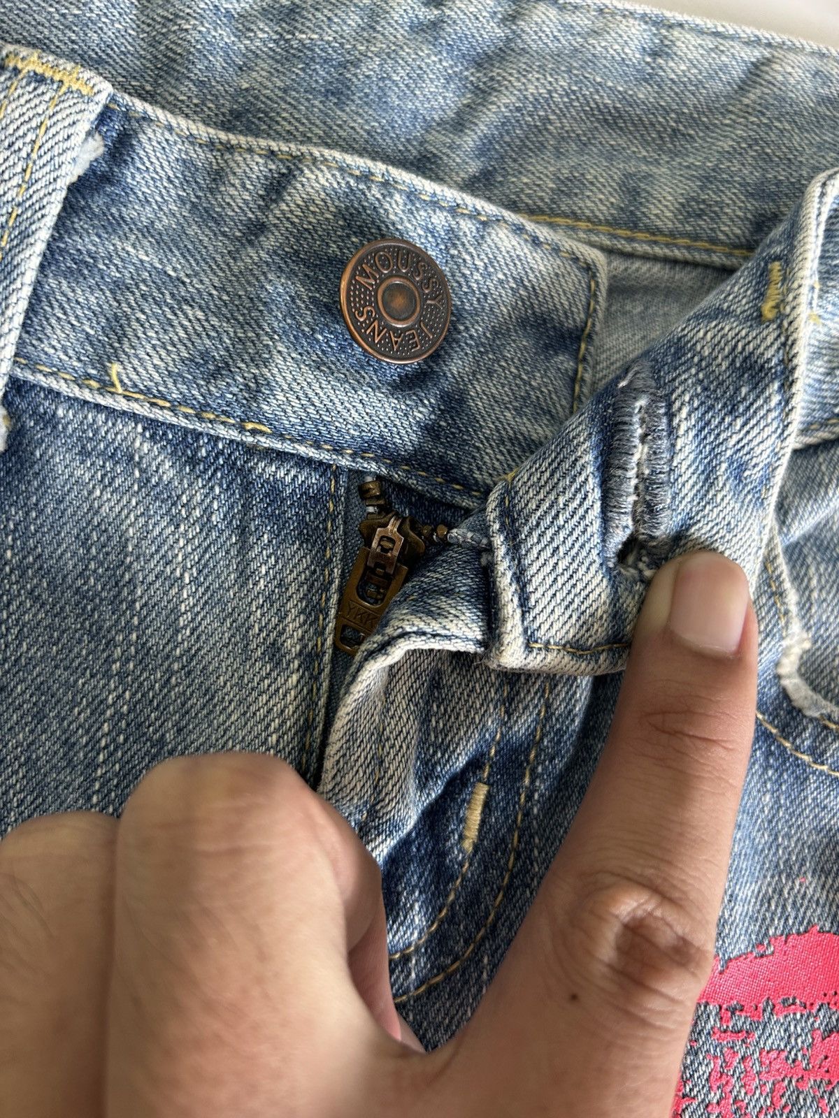 Japanese Brand × MOUSSY Vintage y2k Japanese Moussy Painted Flare Jeans Size US 31 - 14 Thumbnail
