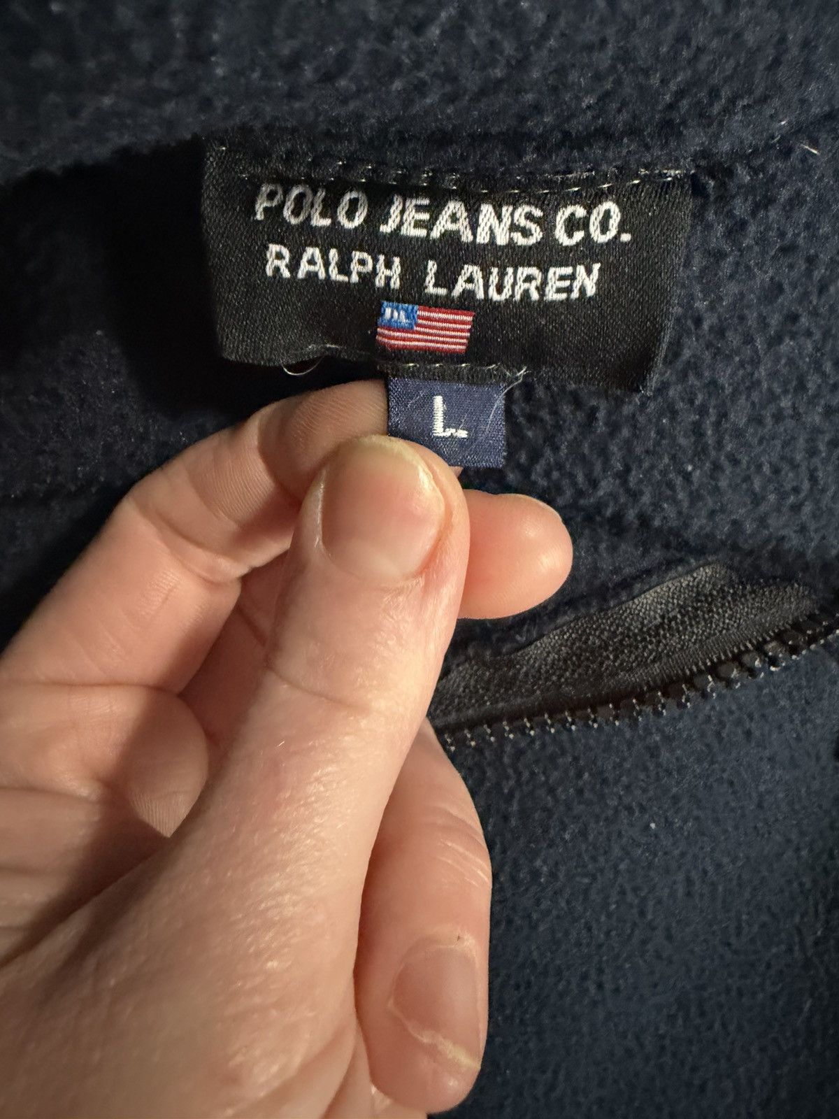 Ralph Lauren Ralph Lauren Polo Jeans Co. Preppy 1/4 Zip Navy Fleece L Size US L / EU 52-54 / 3 - 6 Thumbnail