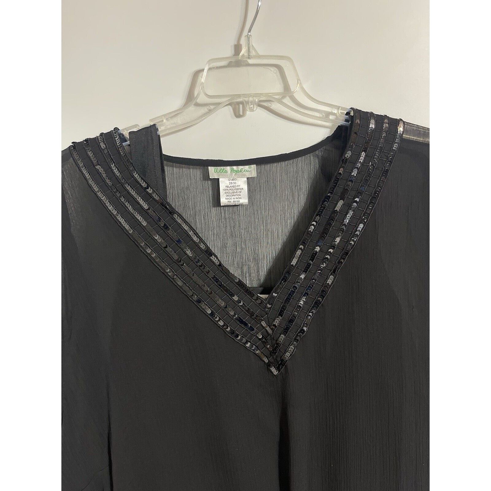 Other Ulla Popken 2 Piece Top Plus Size 28/30 Sheer Sequins Fairy Size ONE SIZE - 3 Thumbnail