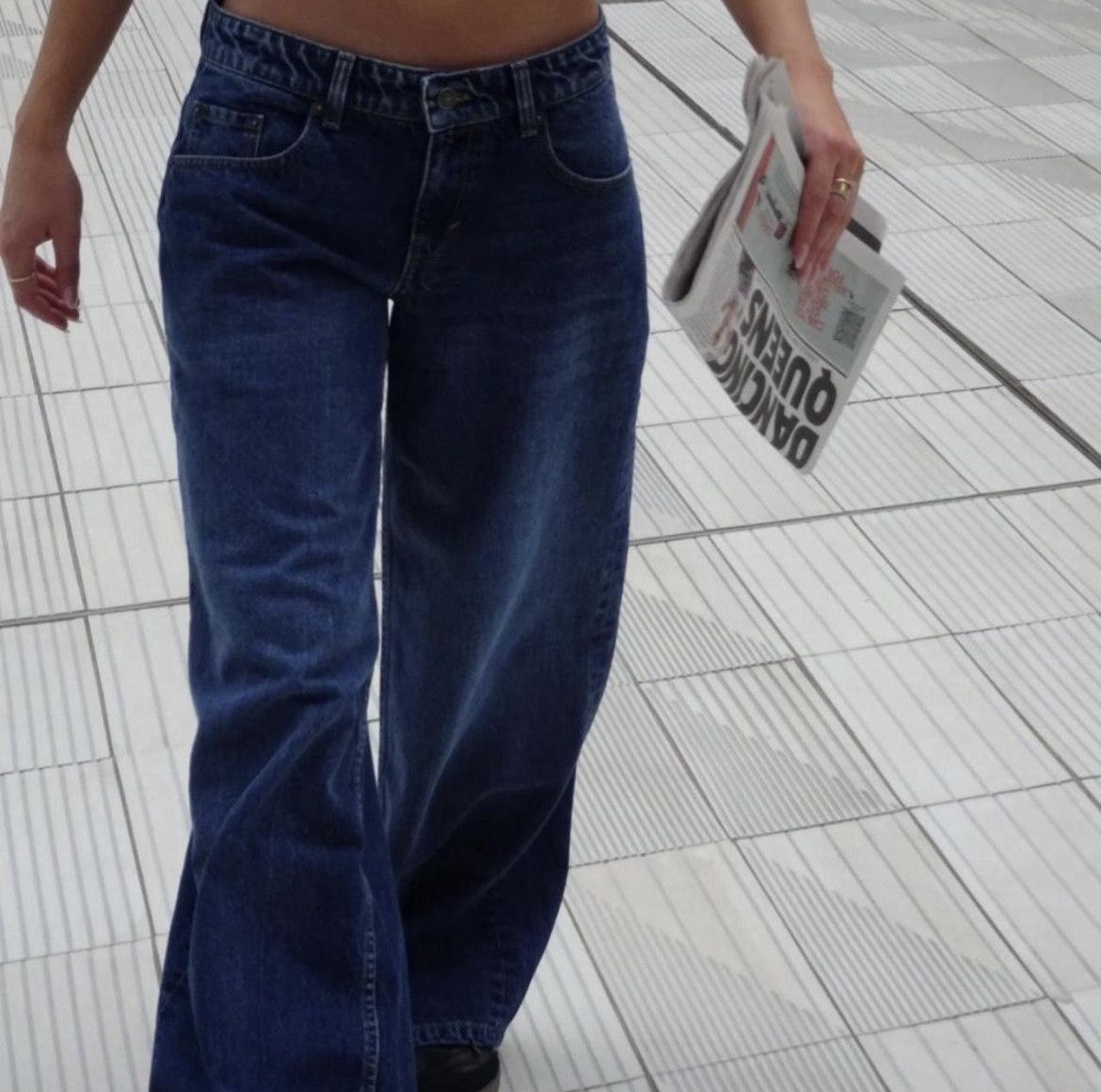 Motel Rocks Extra wide Low Rise Mid Blue Jeans