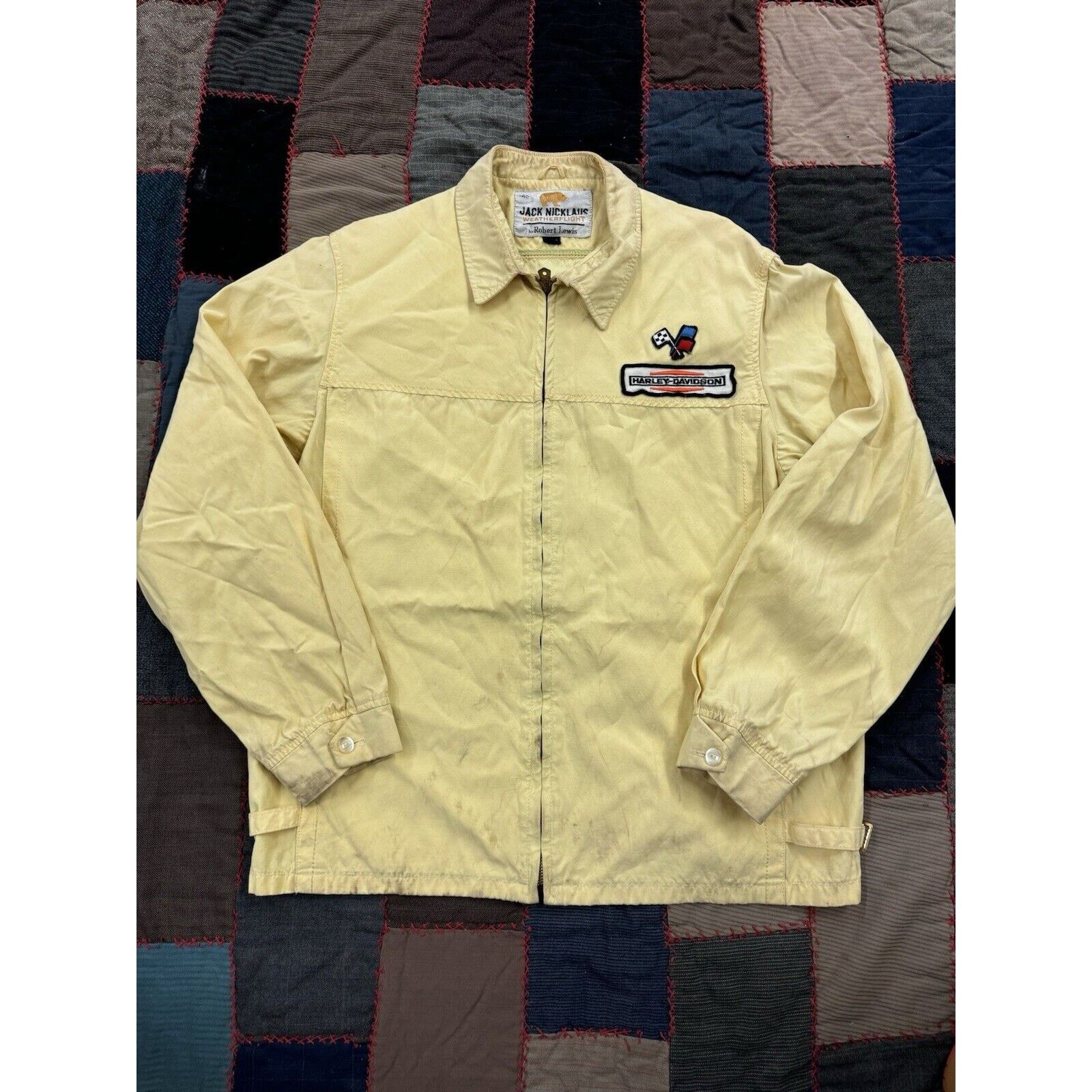Harley Davidson Vintage 70s Pastel Yellow Harley Davidson Lightweight Zip LT Size US L / EU 52-54 / 3 - 1 Thumbnail