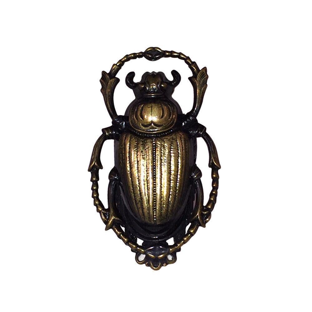 Designer Kim Brass Egyptian Revival Inspired Scarab Statement Ring Size ONE SIZE - 1 Thumbnail