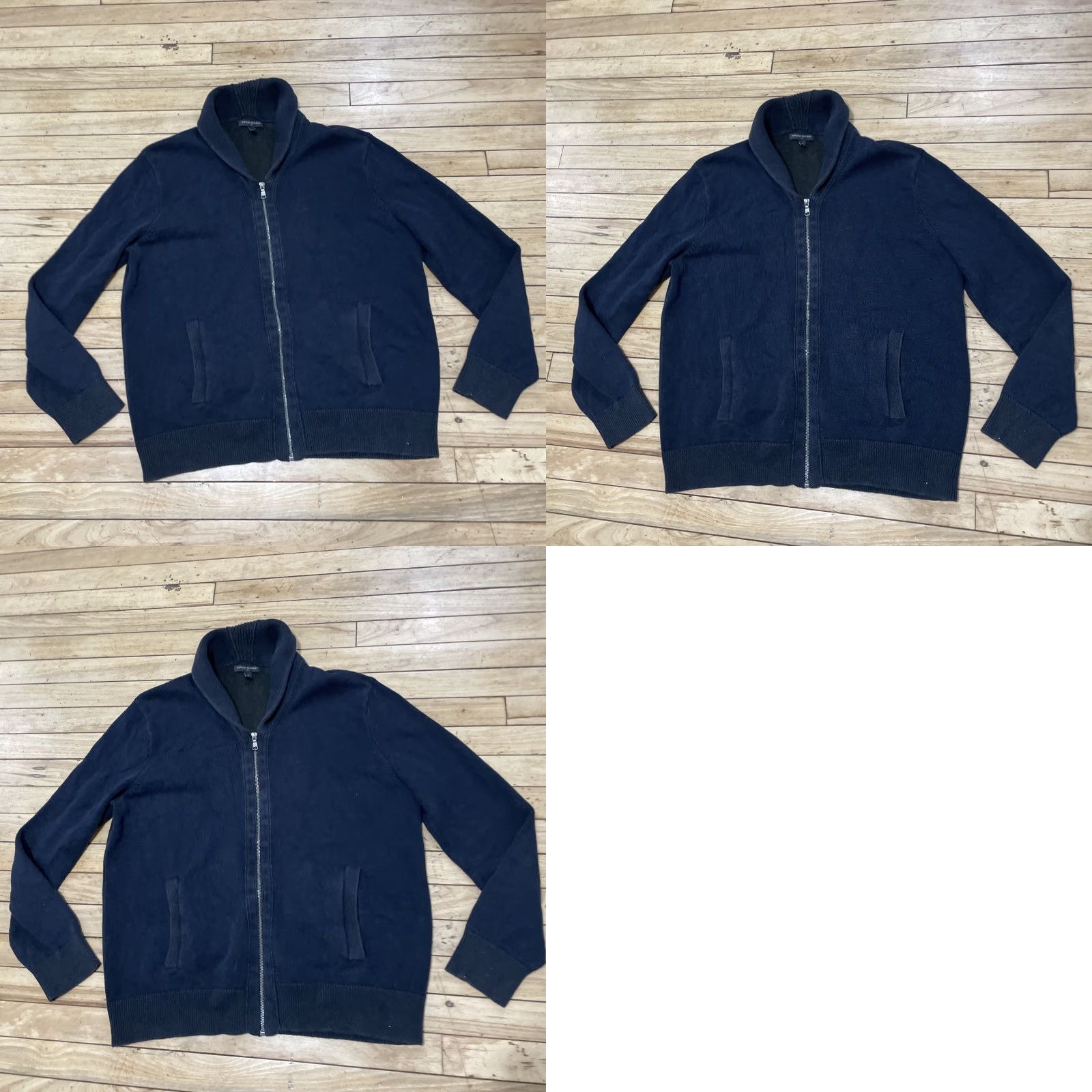 Banana Republic VINTAGE Banana Republic Cardigan Men XL Navy Blue Shawl Neck Full Zip Knit Sweater Golf Size US XL / EU 56 / 4 - 10 Thumbnail
