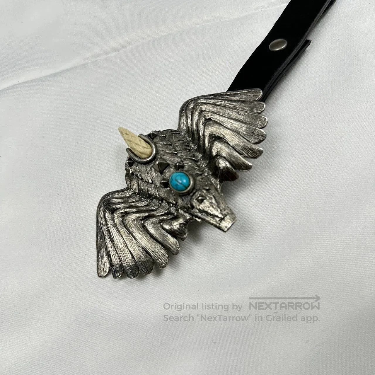 Vintage handmade eagle belt with turquoise accents. Size ONE SIZE - 5 Thumbnail