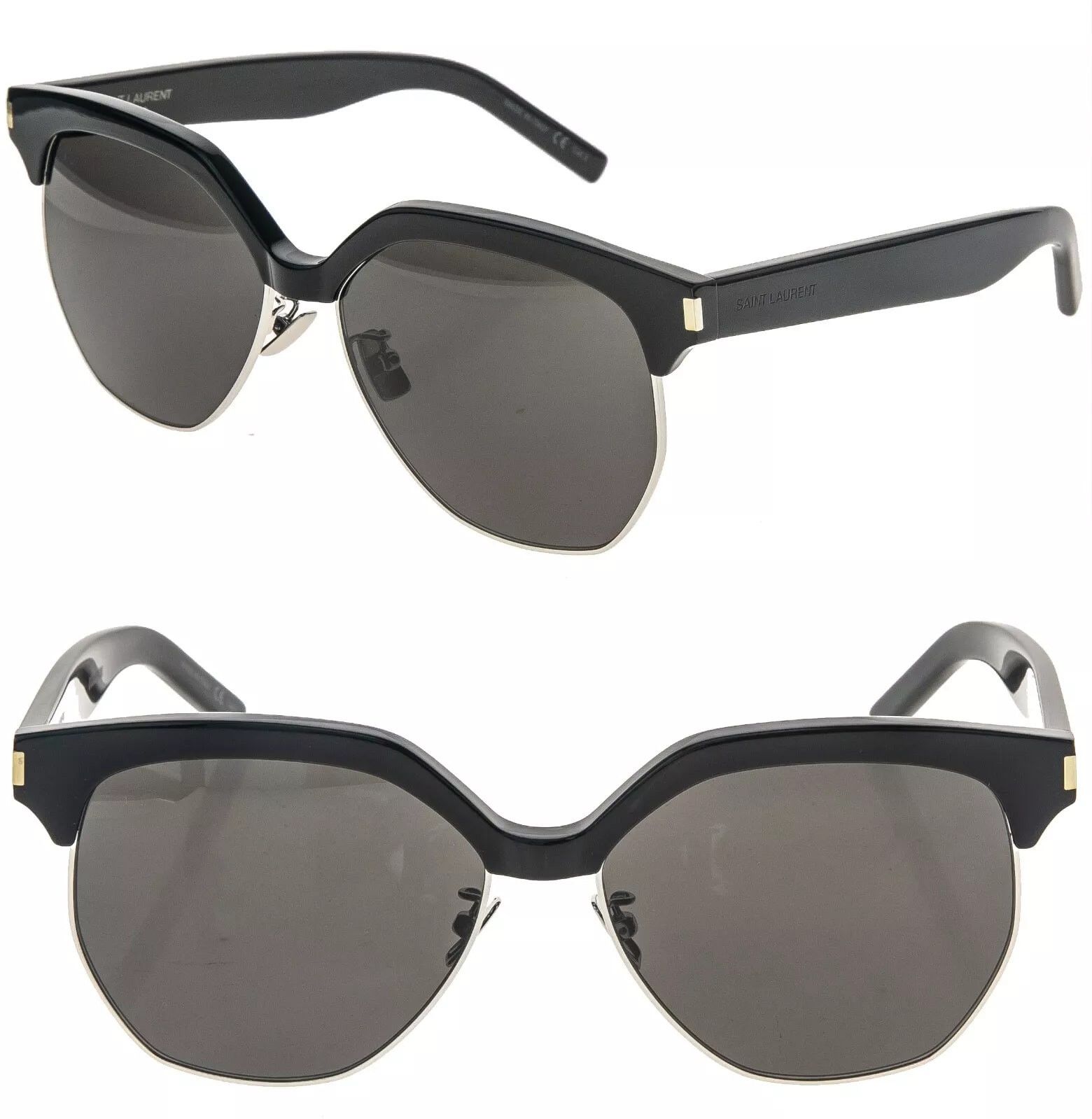 SAINT LAURENT 408 SL408 Black Silver Runway Sunglasses 002