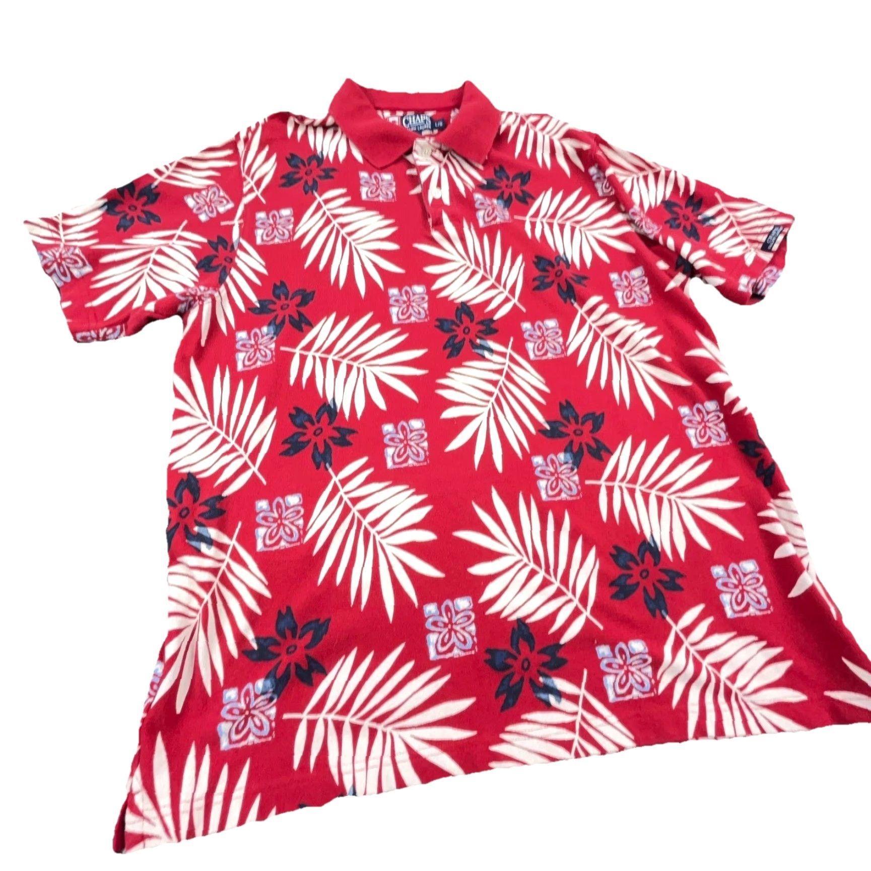 Chaps VINTAGE Chaps Ralph Lauren Polo Shirt Men Large Red Hawaiian Floral Rugby Y2K Shirt Mens Size US L / EU 52-54 / 3 - 6 Thumbnail