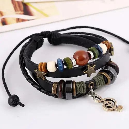 Handmade Boho Gypsy Hippie Design Leather Star 🔥🔥🔥 Size ONE SIZE - 2 Thumbnail