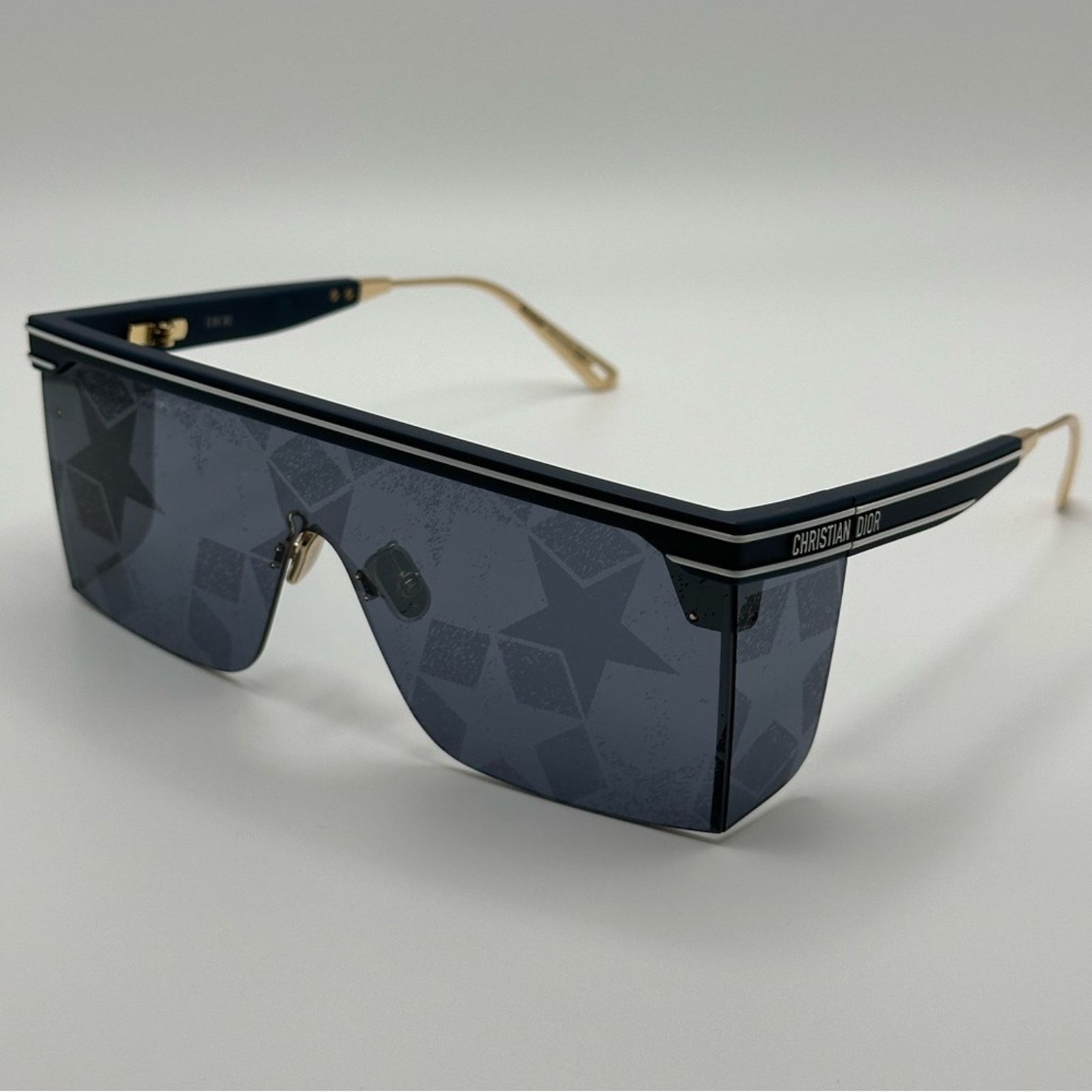 Dior NEW DIORCLUB M1UB7 Shiny Blue Unisex Oblique Mask Sunglasses Size ONE SIZE - 3 Thumbnail