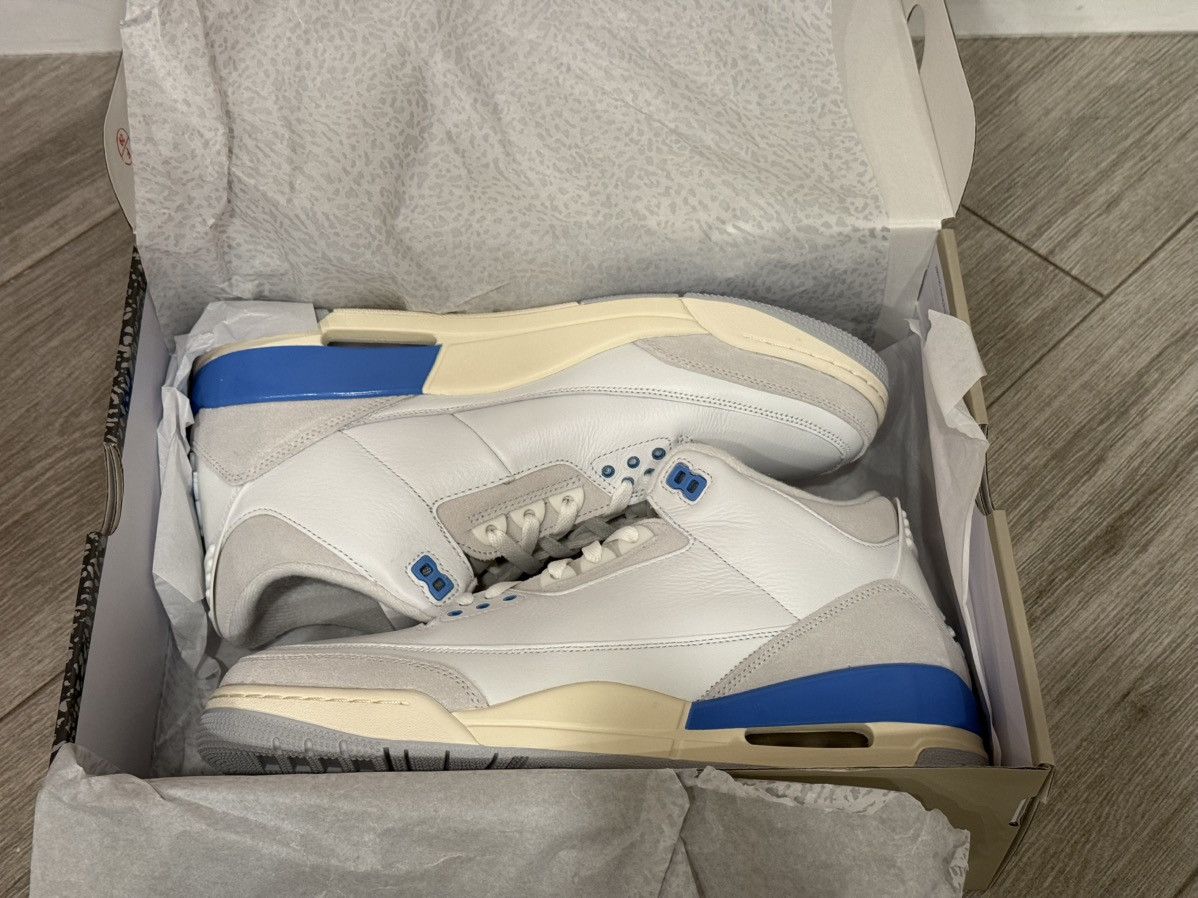Jordan Brand Jordan 3 Retro Lucky Shorts White Hydrogen Blue Legend Sz 12 Size US 12 / EU 45 - 3 Thumbnail