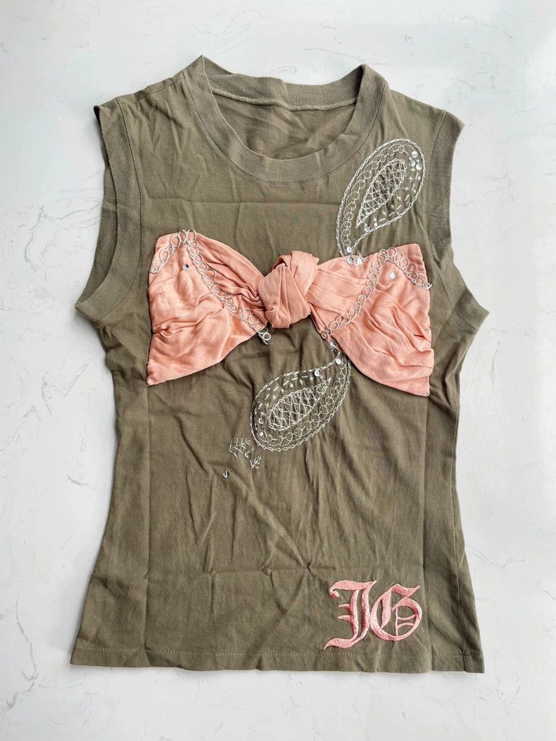 John Galliano Bow Embroidered Vest 2504-Nextarrow