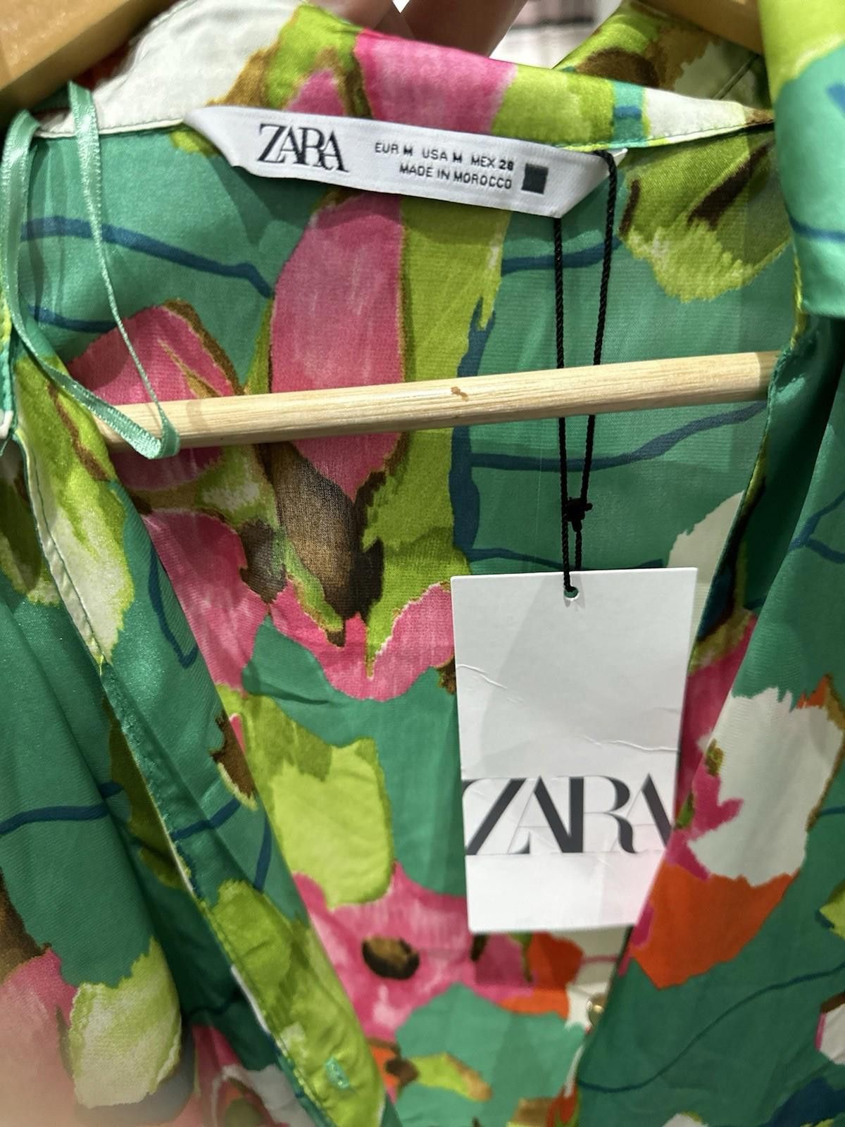 Zara ZARA Green Floral Dress Size M Size M / US 6-8 / IT 42-44 - 6 Thumbnail