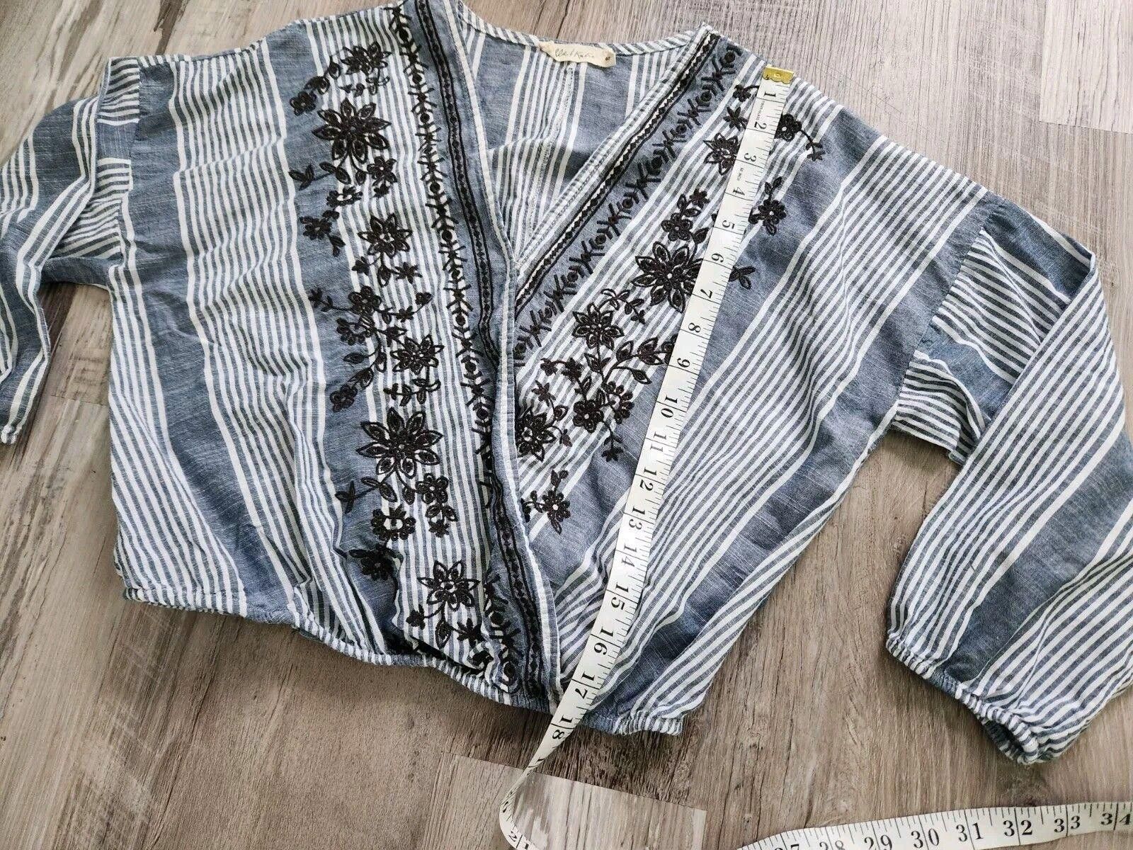 Designer Chloe And Katie Top Small V Neck Boho Hippie Embroidered Size S / US 4 / IT 40 - 5 Thumbnail