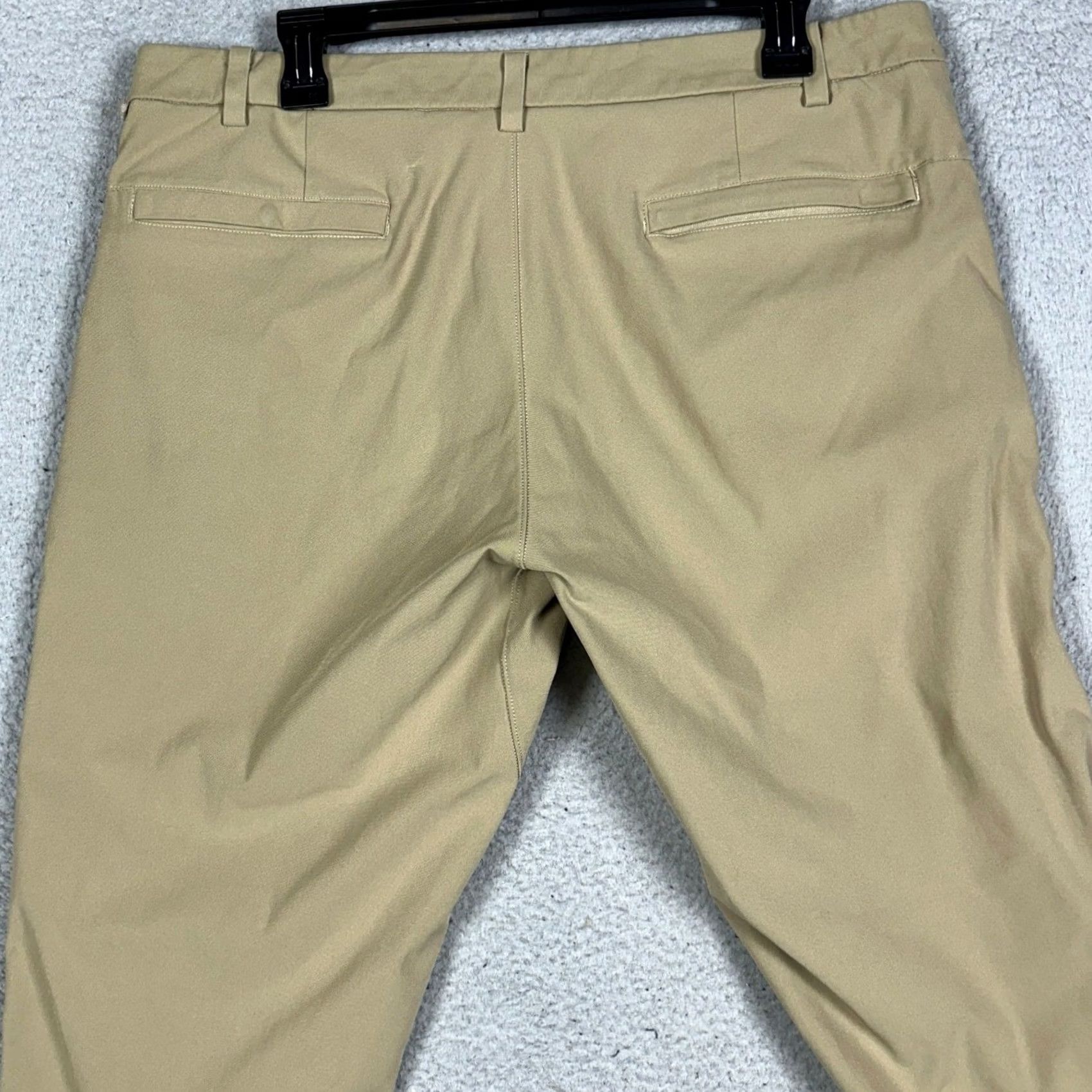 Lululemon Lululemon Commission Slim Fit Pant Mens 36 Tan Polyester Blend Chino Tapered Flat Front Zippered Pockets Logo Slim Performance Casual Business Travel Size US 36 / EU 52 - 3 Thumbnail