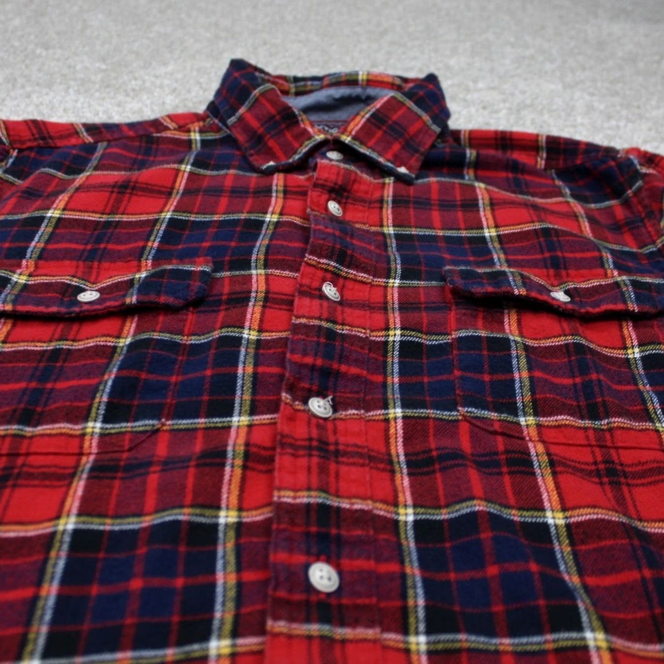 Nautica Nautica Mens Medium Red/Blue Plaid Flannel 100% Cotton Long Sleeve Button Size US M / EU 48-50 / 2 - 5 Thumbnail