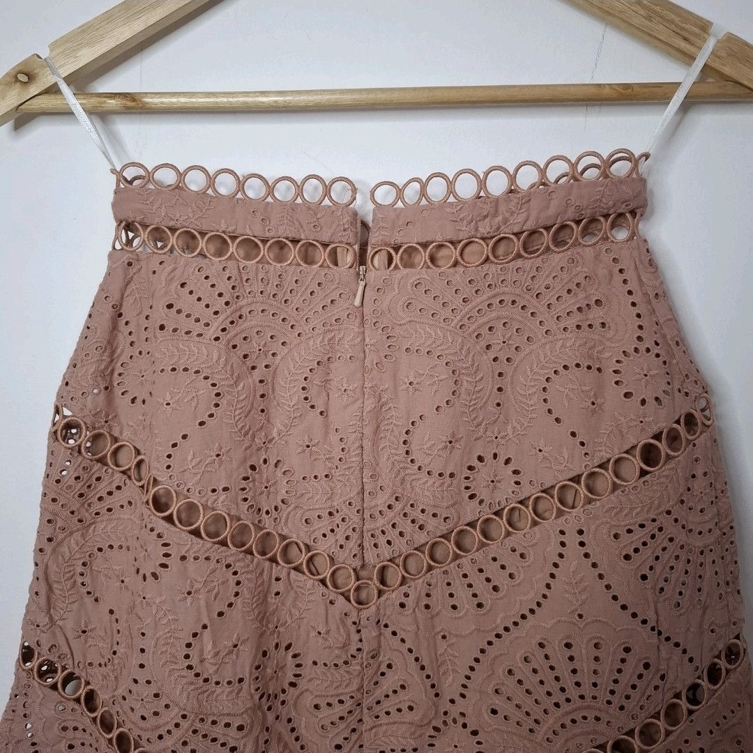 Zimmermann ZIMMERMANN Japser Asymmetric Broderie Anglaise Mini Skirt Size 24" / US 00 / IT 34 - 5 Thumbnail