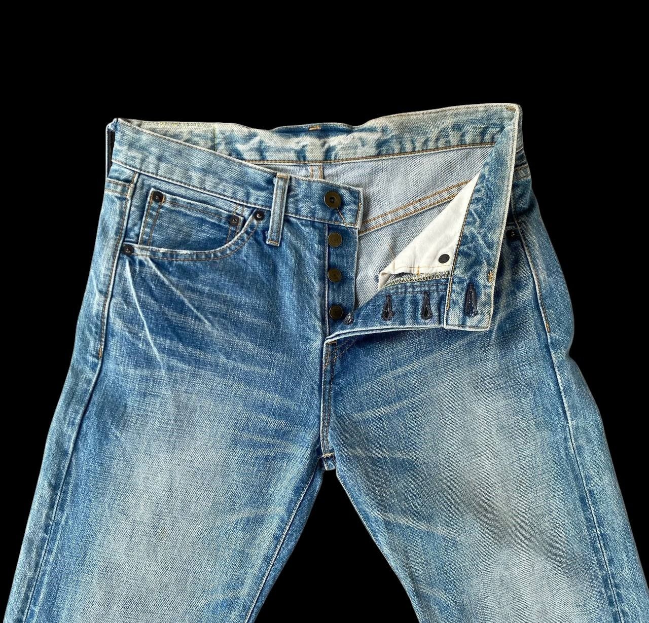 Blue Blue Japan × Japanese Brand JAPANESE BRAND MUVEIL SELVEDGED VINTAGE LIGHTWASH BUTTON FLY Size US 28 / EU 44 - 2 Thumbnail