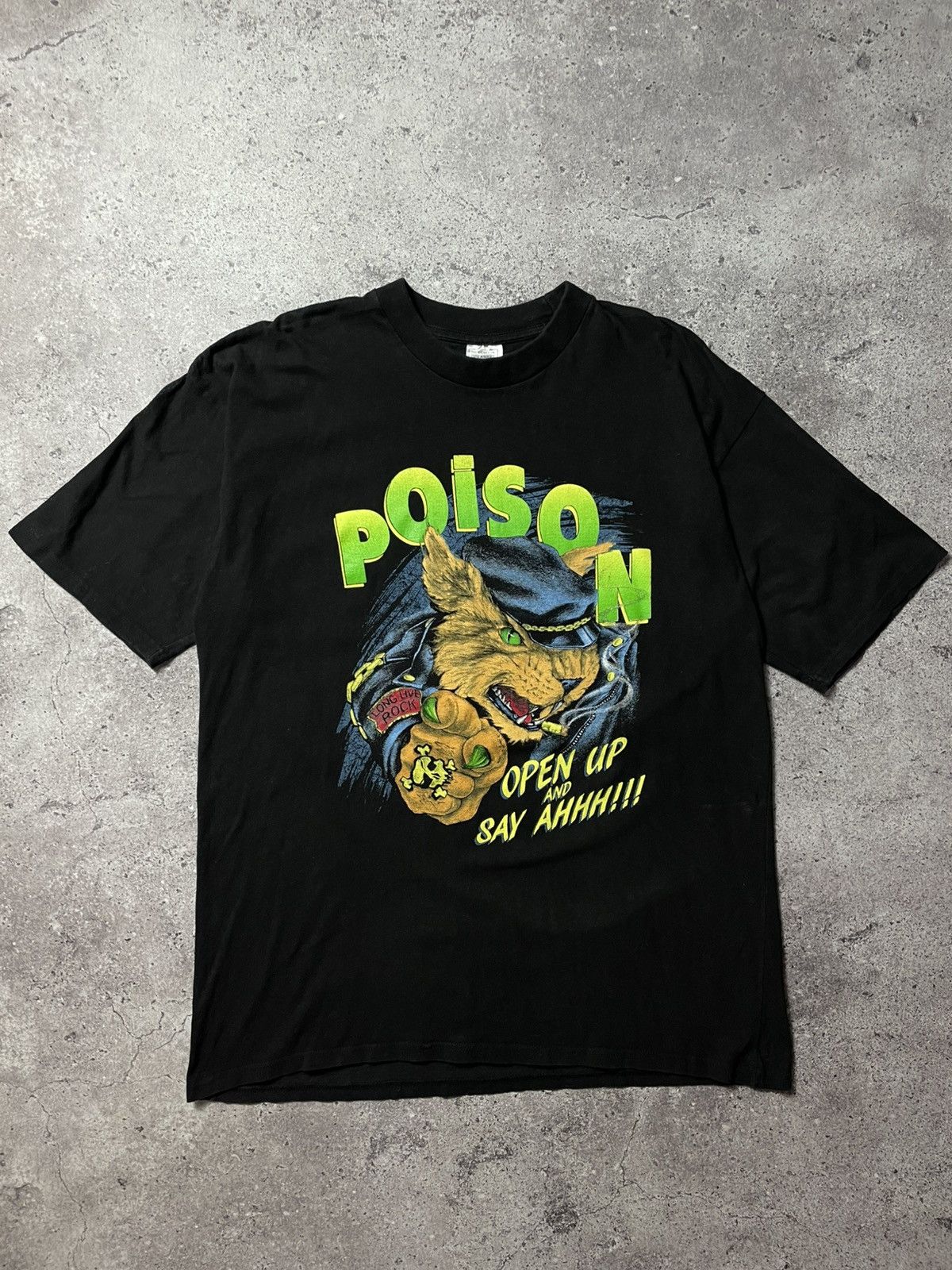 Band Tees Vintage Poison Open Up and Say Ahh Tour T-Shirt Size US XL / EU 56 / 4 - 2 Thumbnail