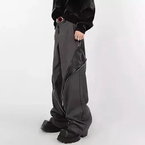 American Edition × Designer × Japanese Brand PU Leather Zipper Pants Straight Size US 30 / EU 46 - 2 Thumbnail