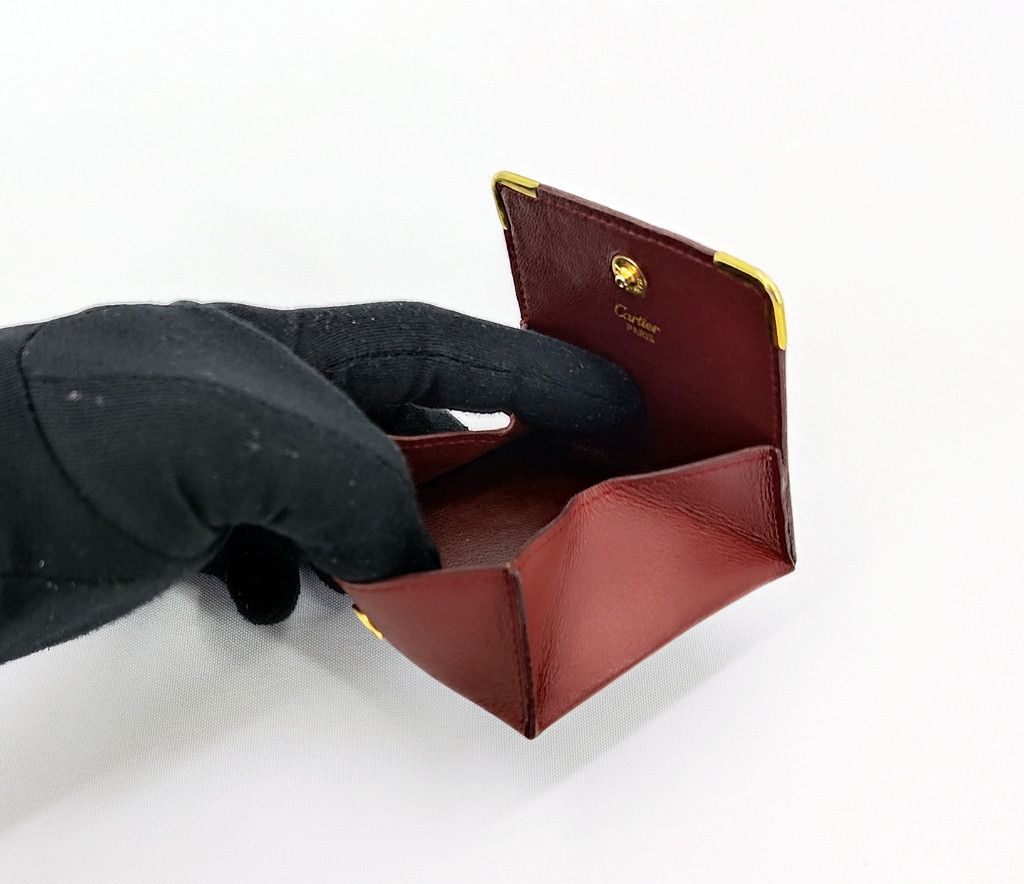 Cartier CARTIER burgundy full leather button coin case Size ONE SIZE - 4 Thumbnail