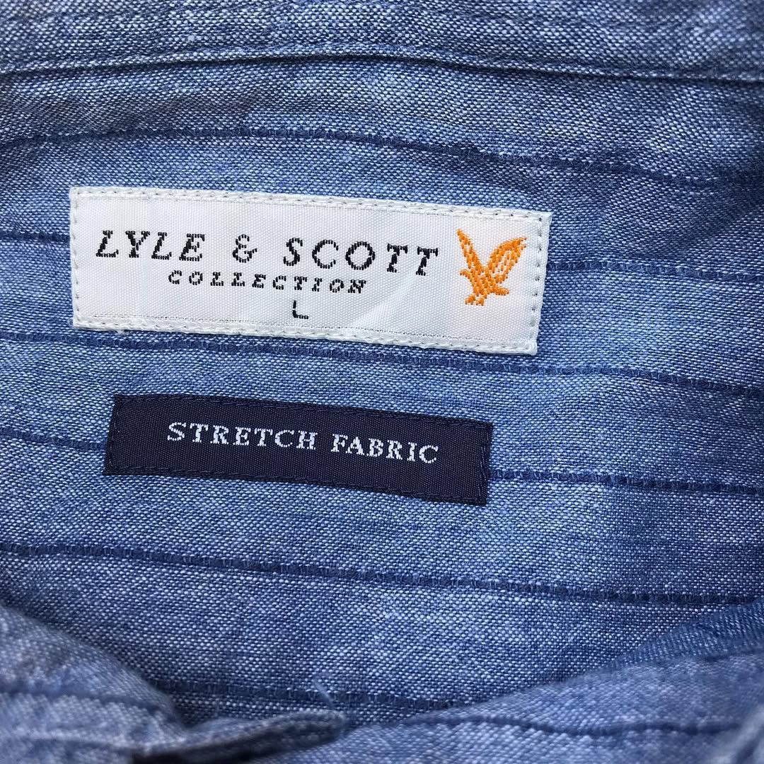 Lyle & Scott × Other UK × Vintage Lyle And Scott long sleeve shirt Blue cosmic Stripes size L Size US L / EU 52-54 / 3 - 4 Thumbnail