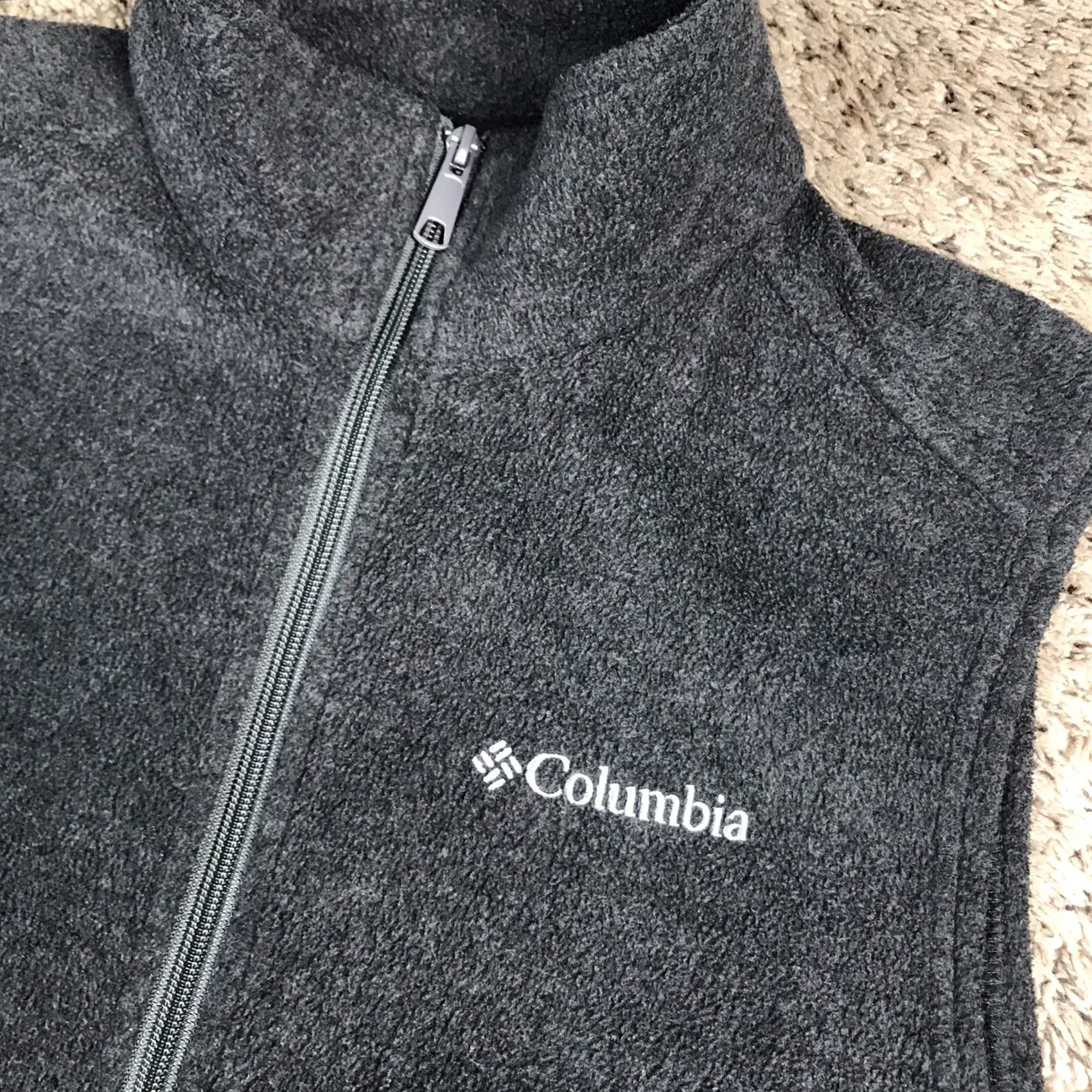 Logo 7 Columbia Fleece Full Zip Jacket Vest Gray Small Embroidered Logo Mens Size US S / EU 44-46 / 1 - 5 Thumbnail