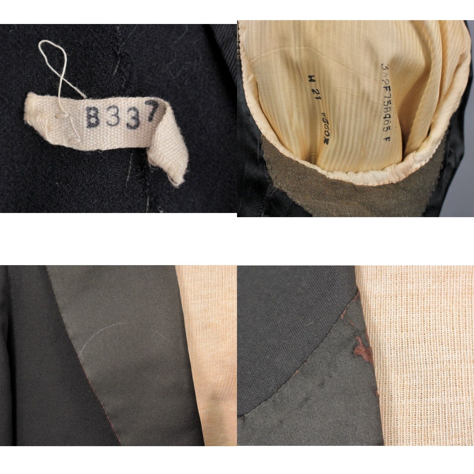 Vintage VINTAGE Men's 1920s-30s Tuxedo Suit Black Wool 2 PC Jacket Pants Sz M 1925 NRA Label, Button Fly, 2 Piece, Vintage Look Mens Size 40R - 9 Thumbnail