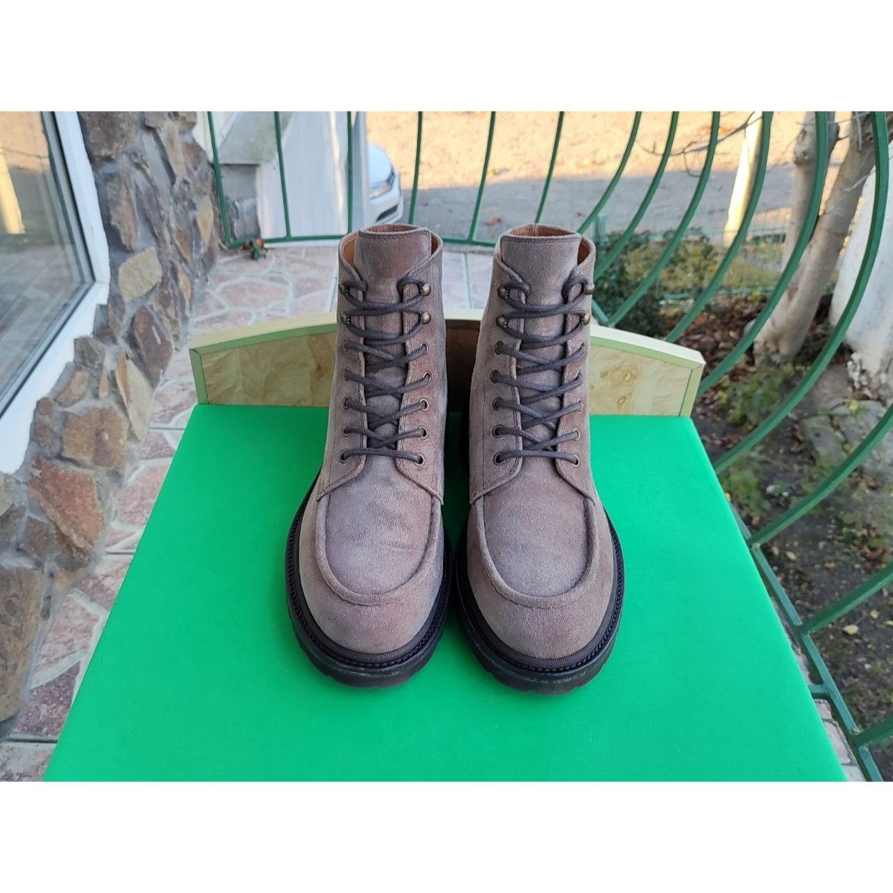 Brunello Cucinelli Brunello Cucinelli Rider Gray Brown Lace Up Suede Combat Boo Size US 9.5 / EU 42-43 - 3 Thumbnail
