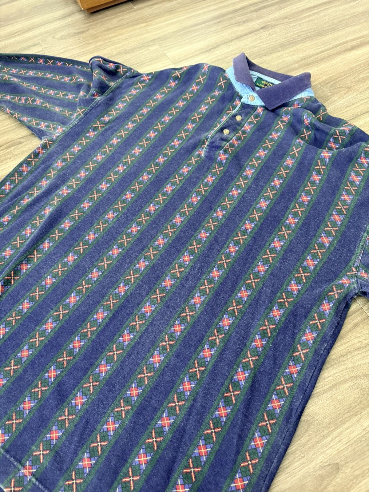 Alexander Julian Vintage Colours by Alexander Julian Long Sleeve Polo Large Size US L / EU 52-54 / 3 - 2 Thumbnail