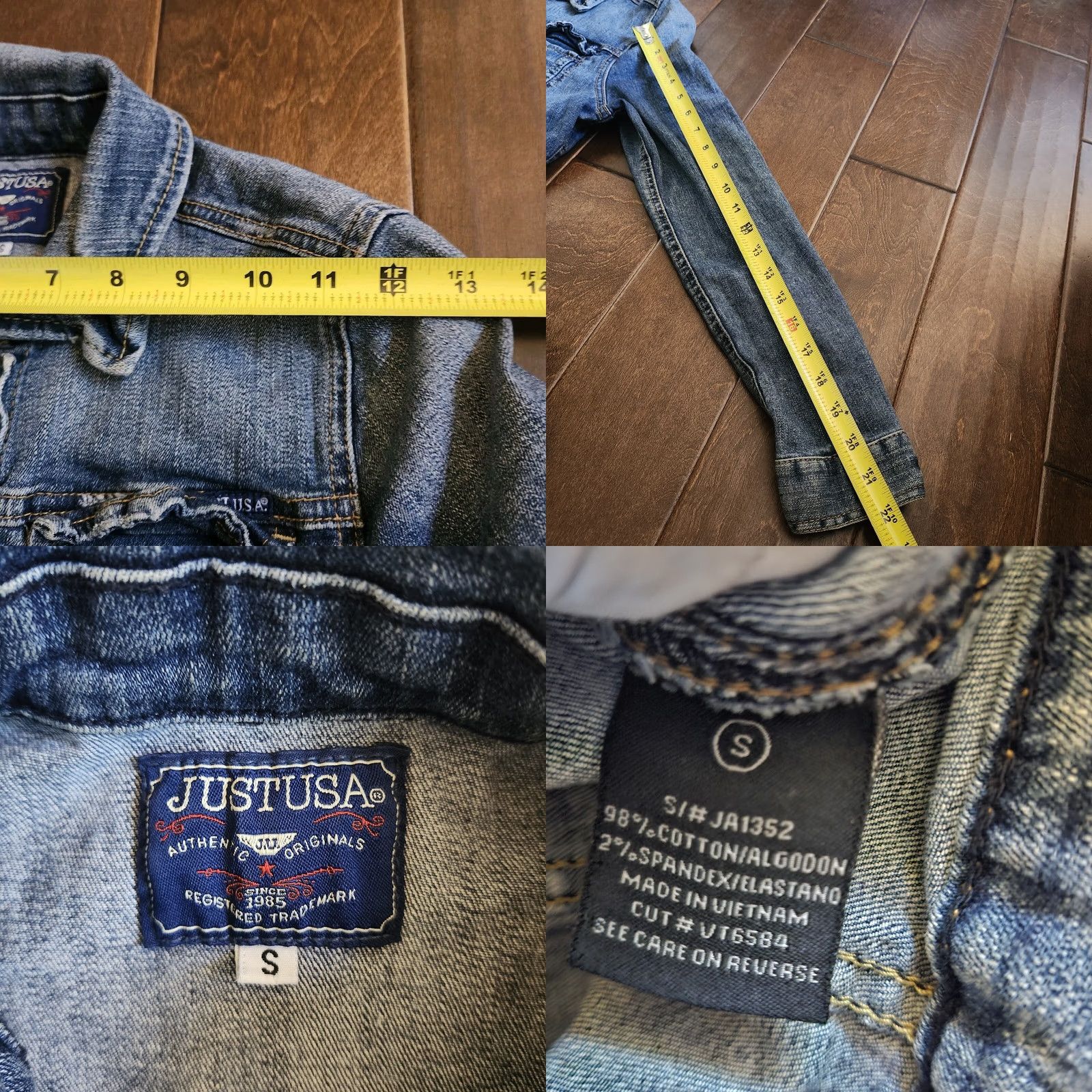 Denime Just USA Jacket S Blue Women Juniors Button Denim Size MISSING CUFF Size S / US 4 / IT 40 - 9 Thumbnail