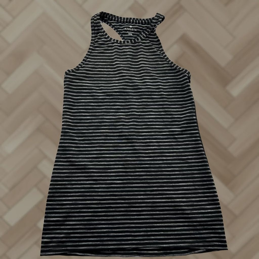 Athleta Athleta Tank Top Sleeveless Striped Racerback Black Gray Women's XXS 2XS Activewear Yoga Shirt Size XXS / US 00 / IT 34 - 1 Thumbnail