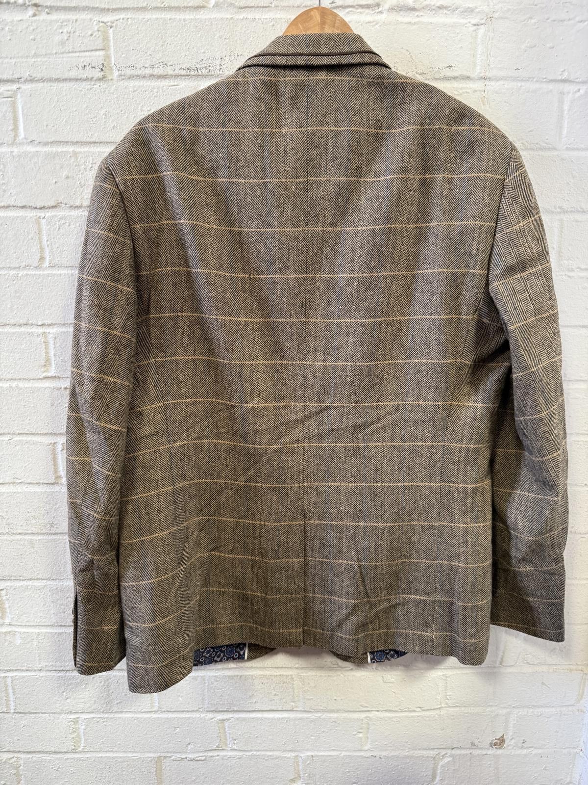 Unknown London Men's Brown Checked Blazer Size 40R - 3 Thumbnail