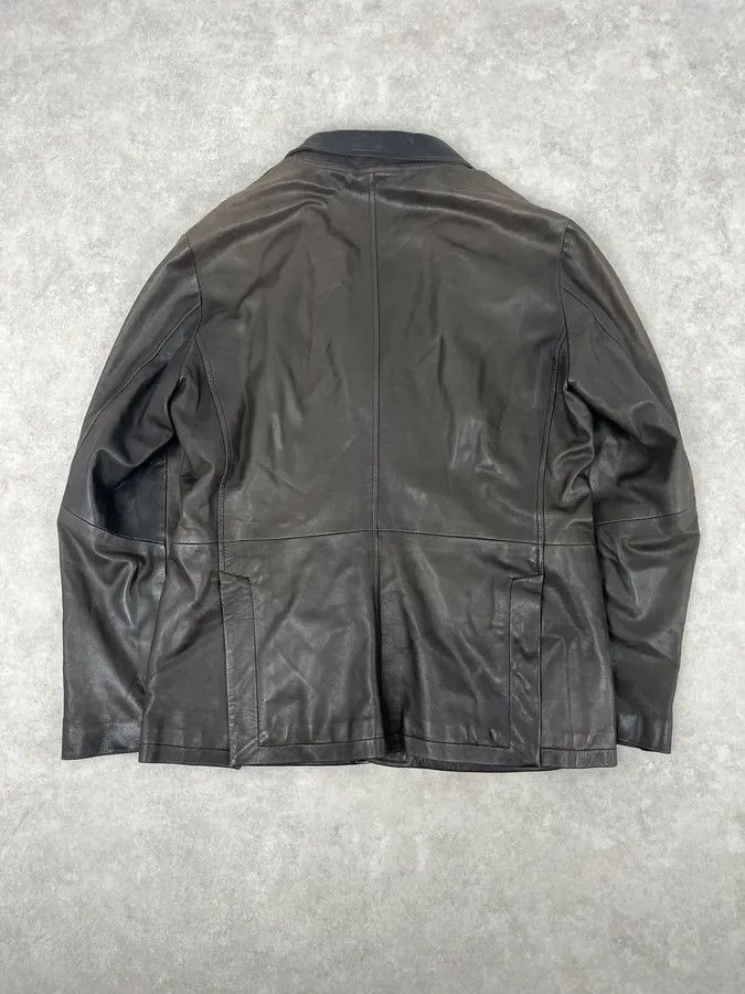 Emporio Armani FW2008 Emporio Armani Faded Brown Leather Blazer Jacket Size 44R - 6 Thumbnail