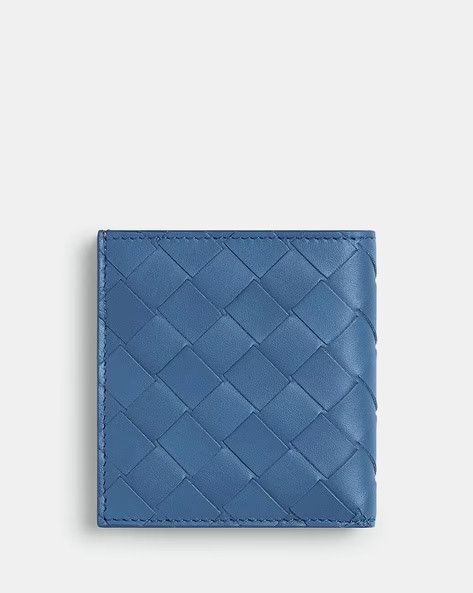 Bottega Veneta o1n1vont1124 Size: OS / Intrecciato Slim Bi-Fold Wallet Blue Size ONE SIZE - 2 Thumbnail