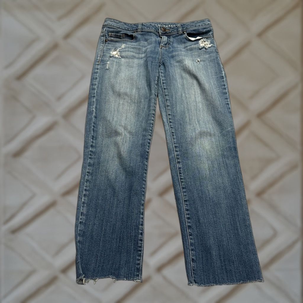 Vintage LC Lauren Conrad Jeans Women 4 Blue Medium Mid Rise Distressed Ankle 30x25 Modern, Going Out Size 27" / US 4 / IT 40 - 1 Thumbnail