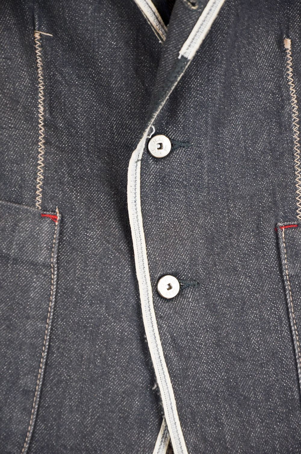 Marithe + Francois Girbaud × Vintage Marthe Francois Girbaud Raw Denim Blazer Jacket - IT44 Size M / US 6-8 / IT 42-44 - 6 Thumbnail