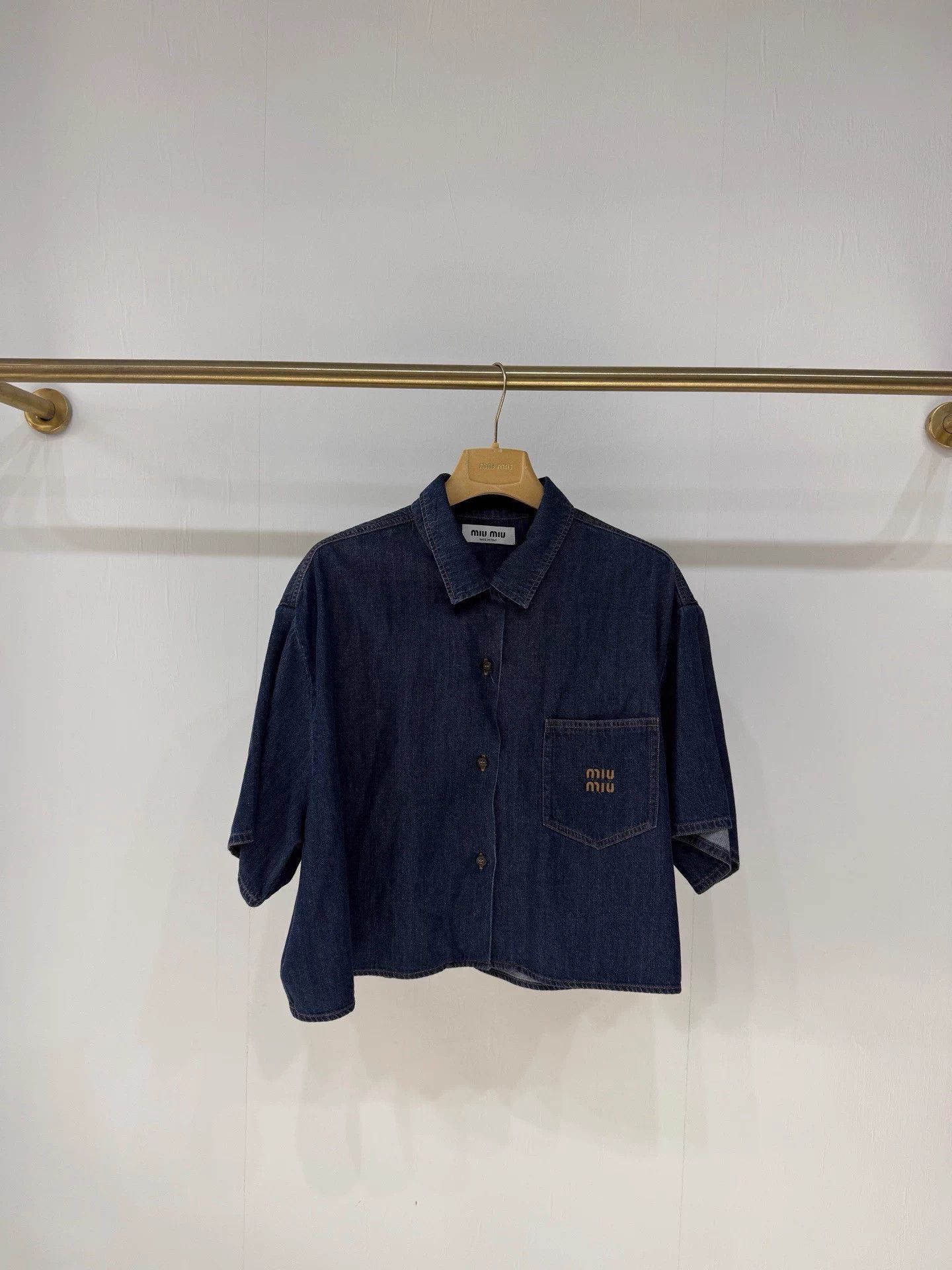 Miu Miu MIU MIU 99% New Denim Logo Shirt 36 (Oversized) Size M / US 6-8 / IT 42-44 - 1 Thumbnail