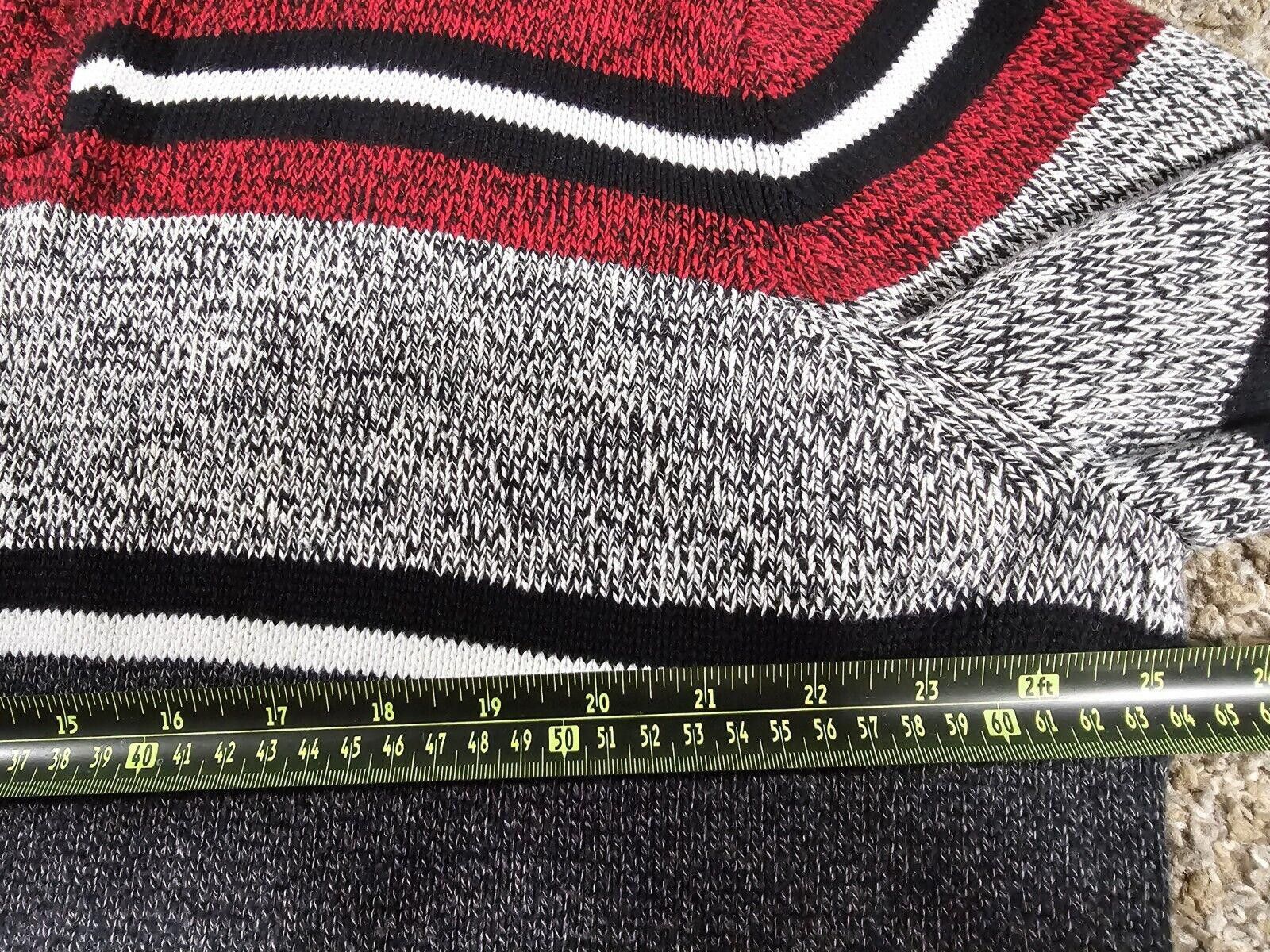 Chaps CHAPS Sweater 3 Button Pullover Red Grey Striped LS 2XL Size US XXL / EU 58 / 5 - 6 Thumbnail